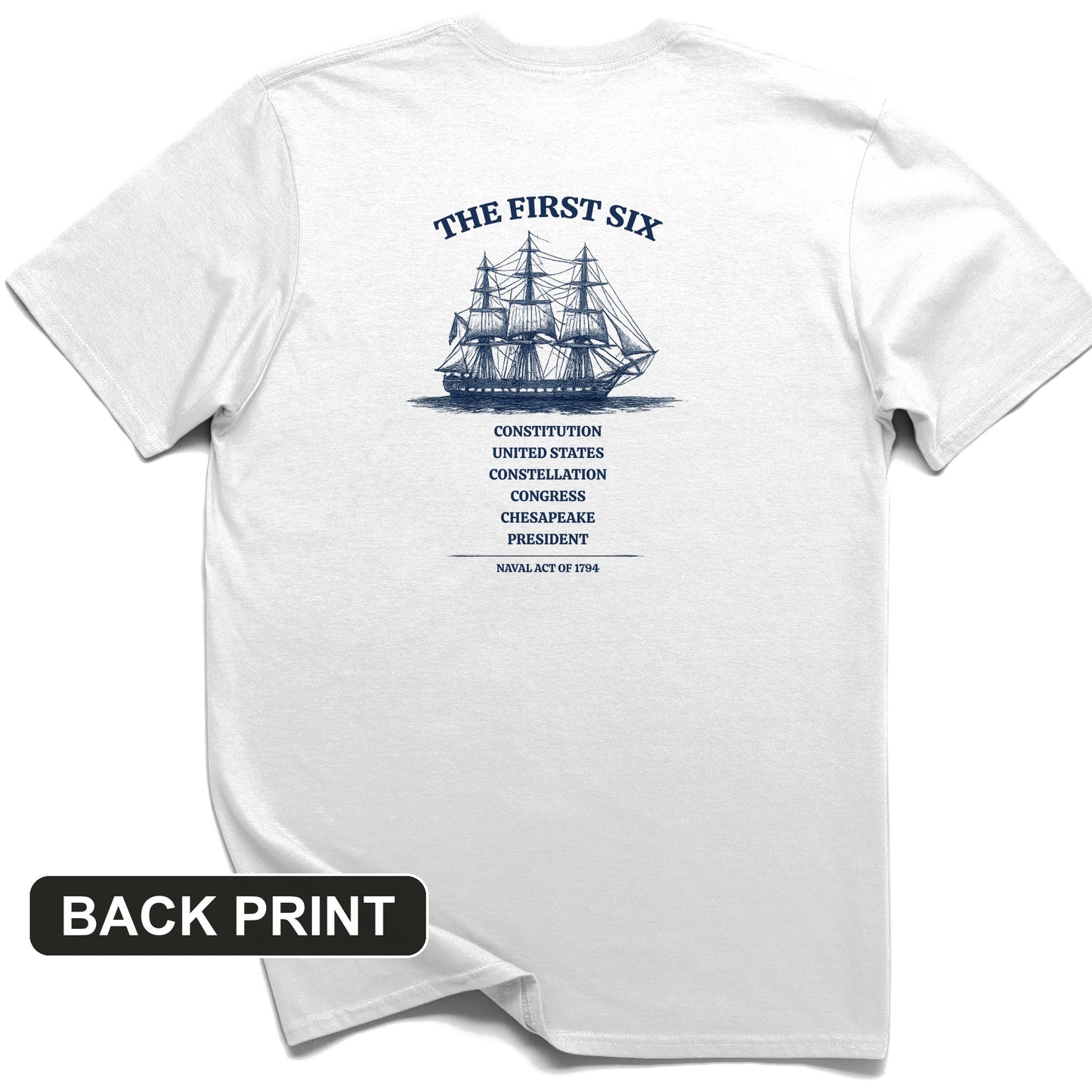 Six Frigates Back Print T-Shirt