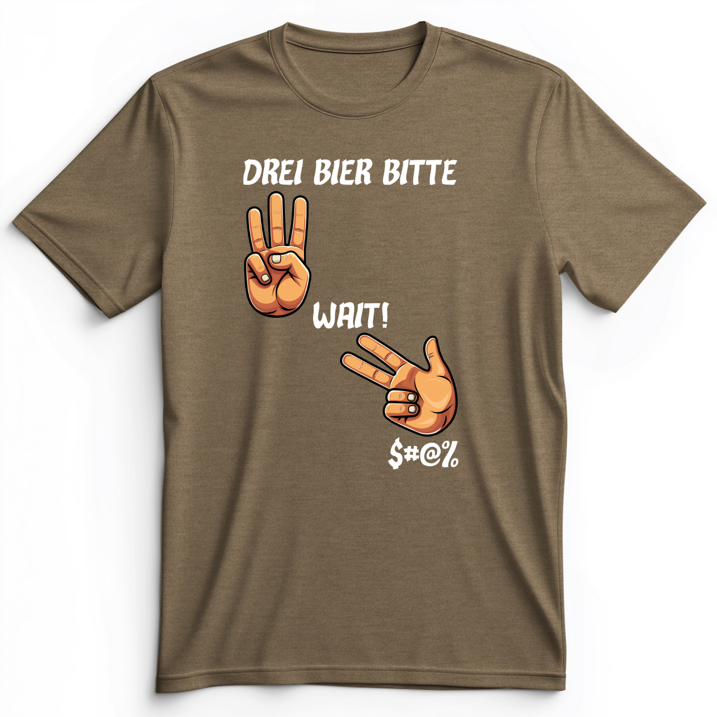 3 Beers Premium Tee Heather Olive / S