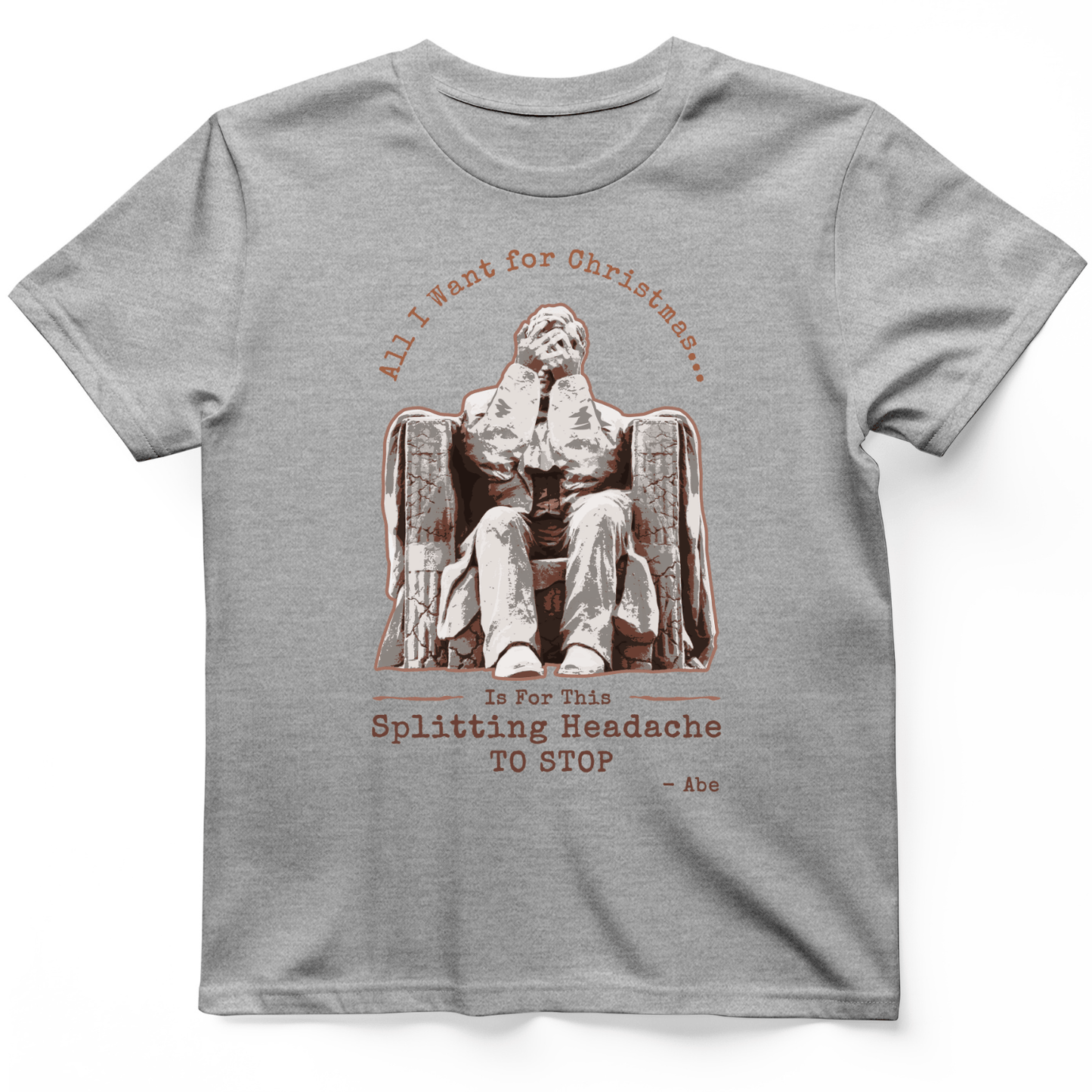 Abe Lincoln Christmas T-Shirt Sport Grey / S