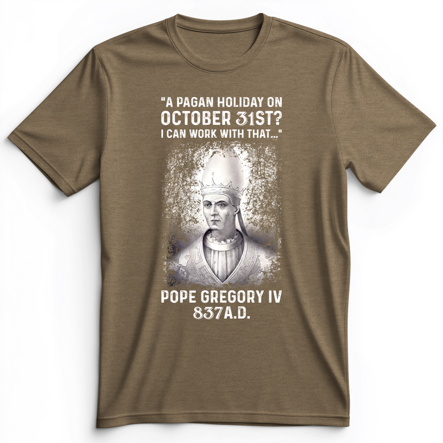 All Saint's Day Premium Tee Heather Olive / S