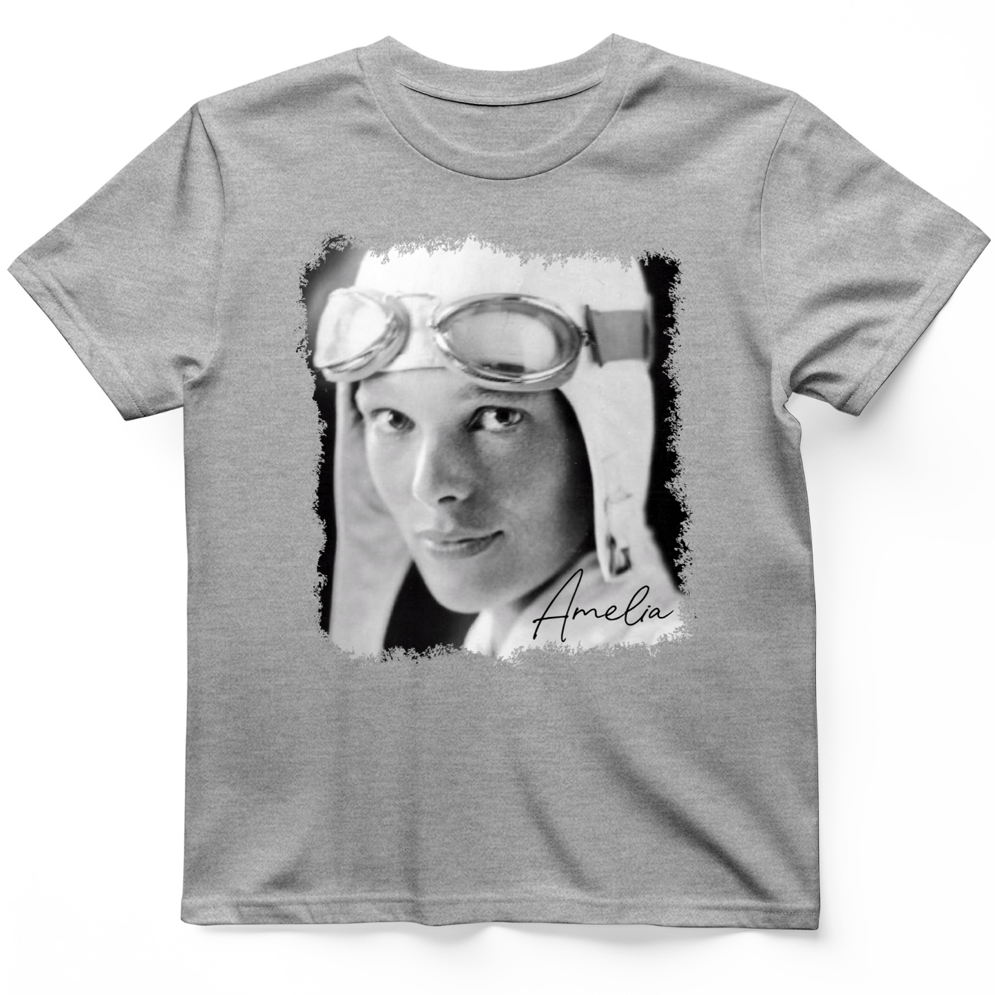 Amelia Earhart B&W T-Shirt Sport Grey / S