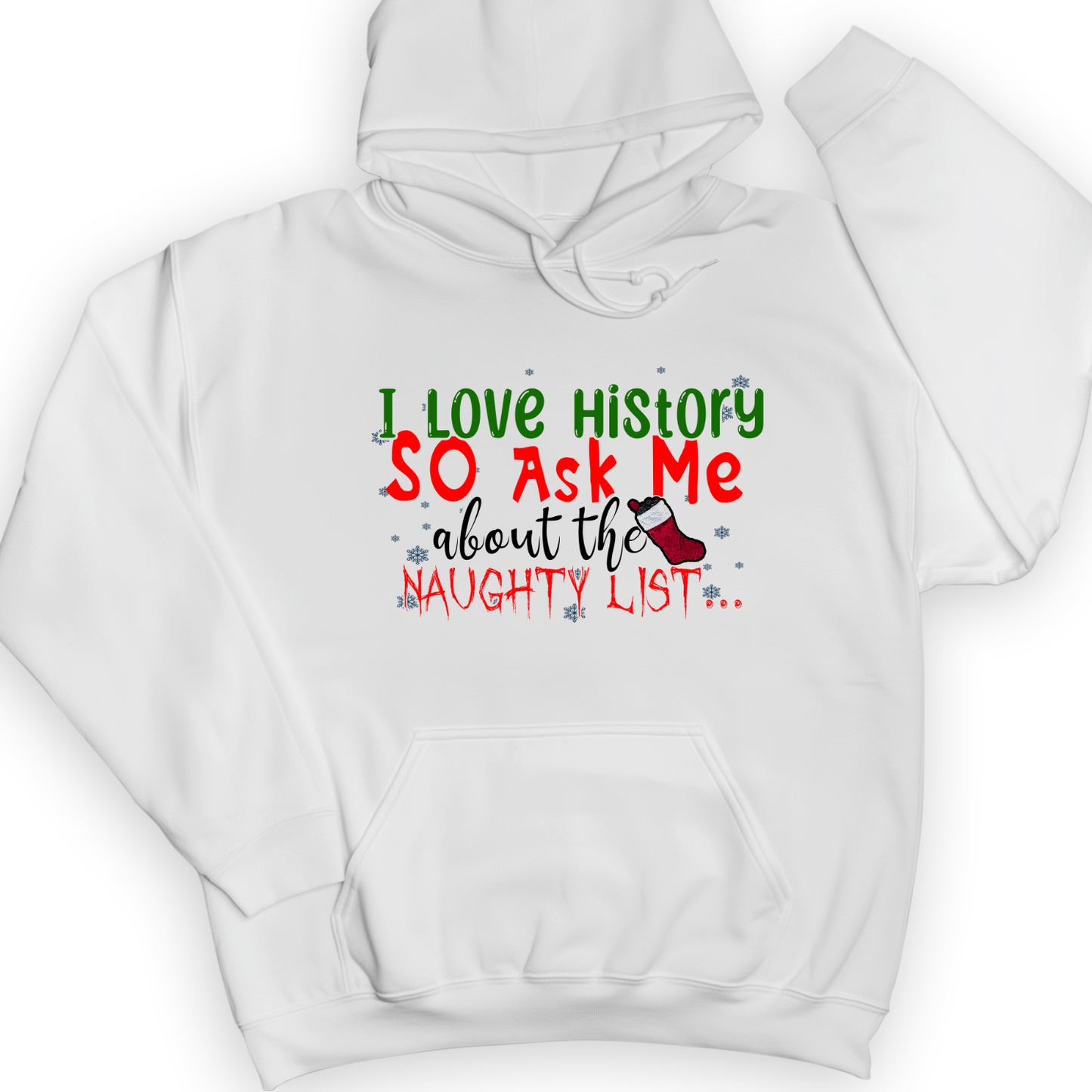 Ask Me About The Naughty List Hoodie White / S