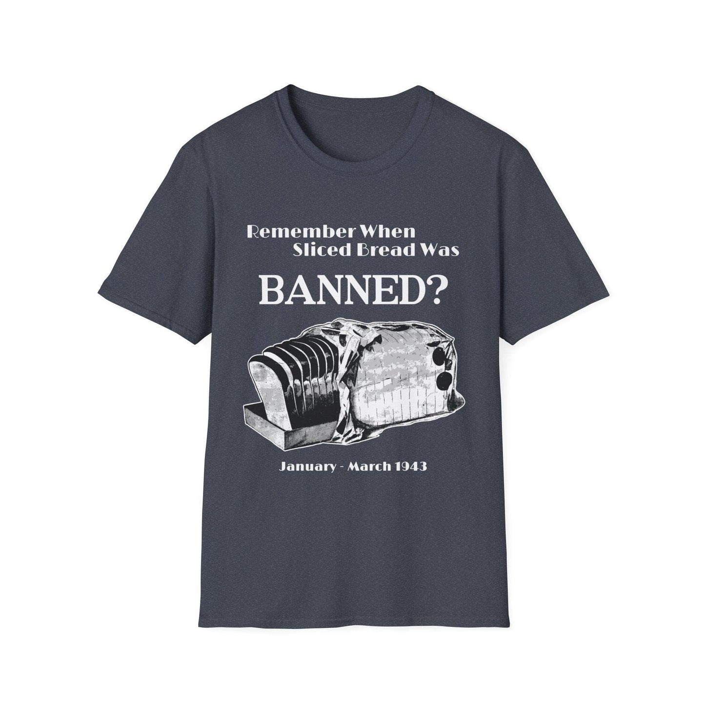 Banned Sliced Bread T-Shirt Heather Navy / S