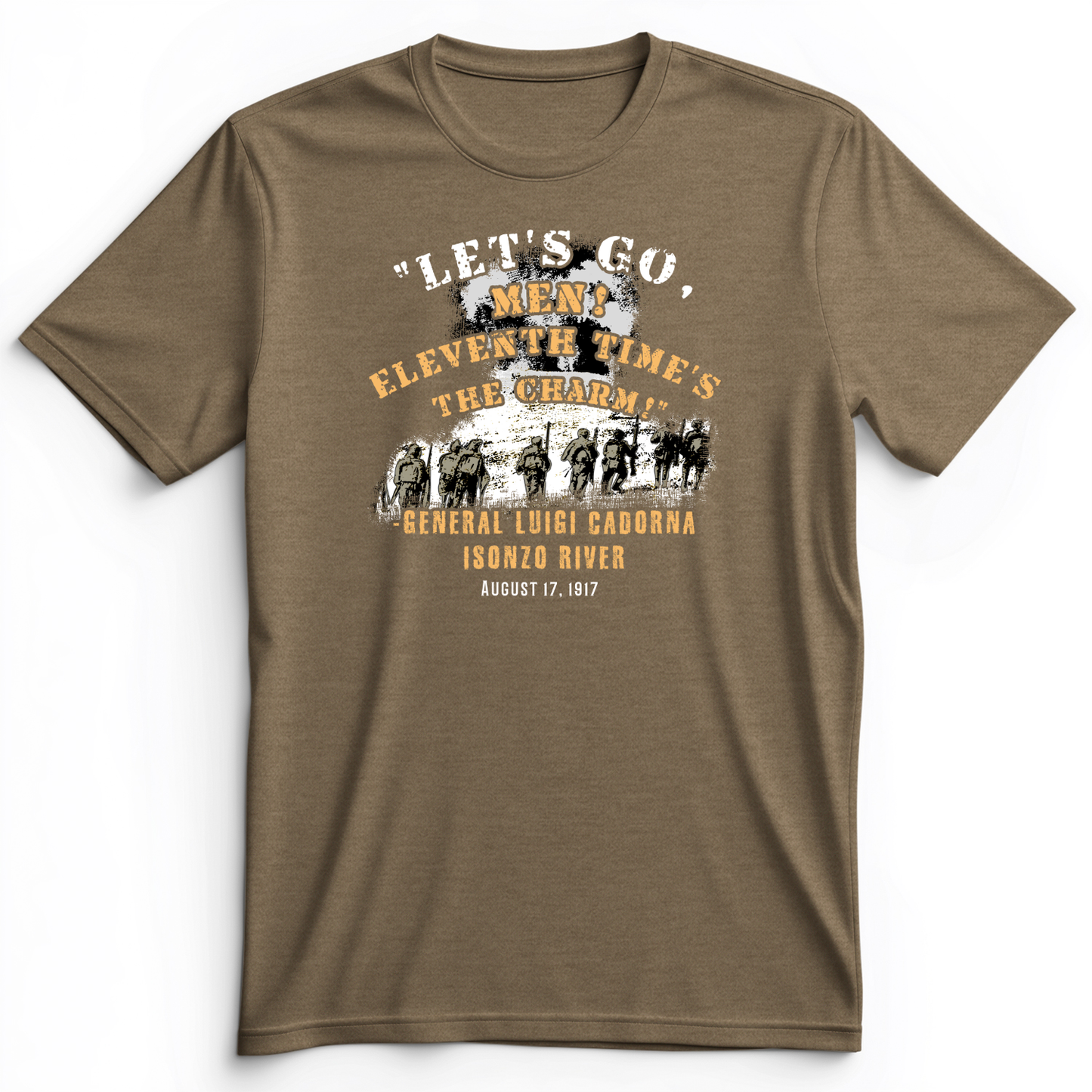 Battle Of Isonzo Premium Tee Heather Olive / S