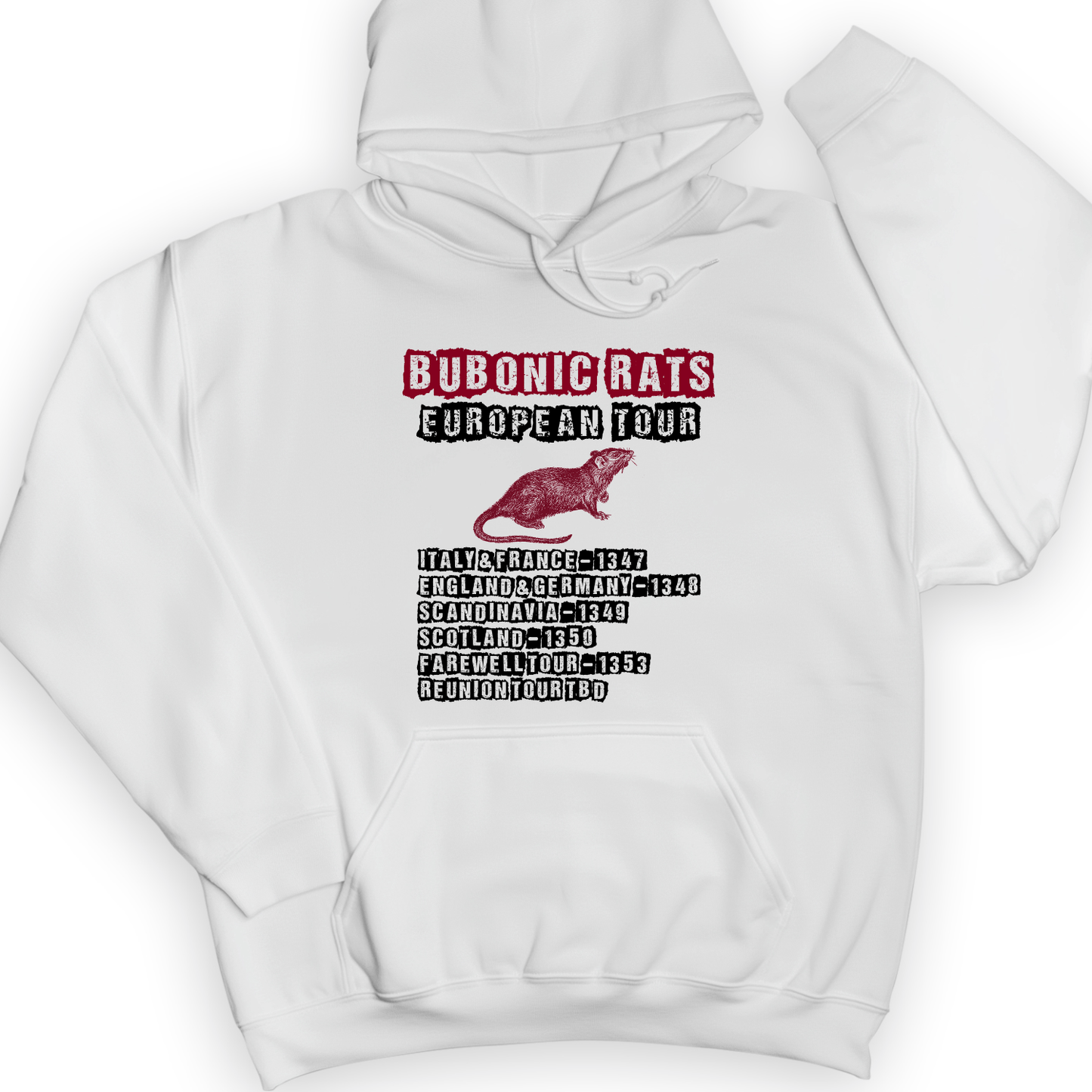Bubonic Rats World Tour Hoodie White / S