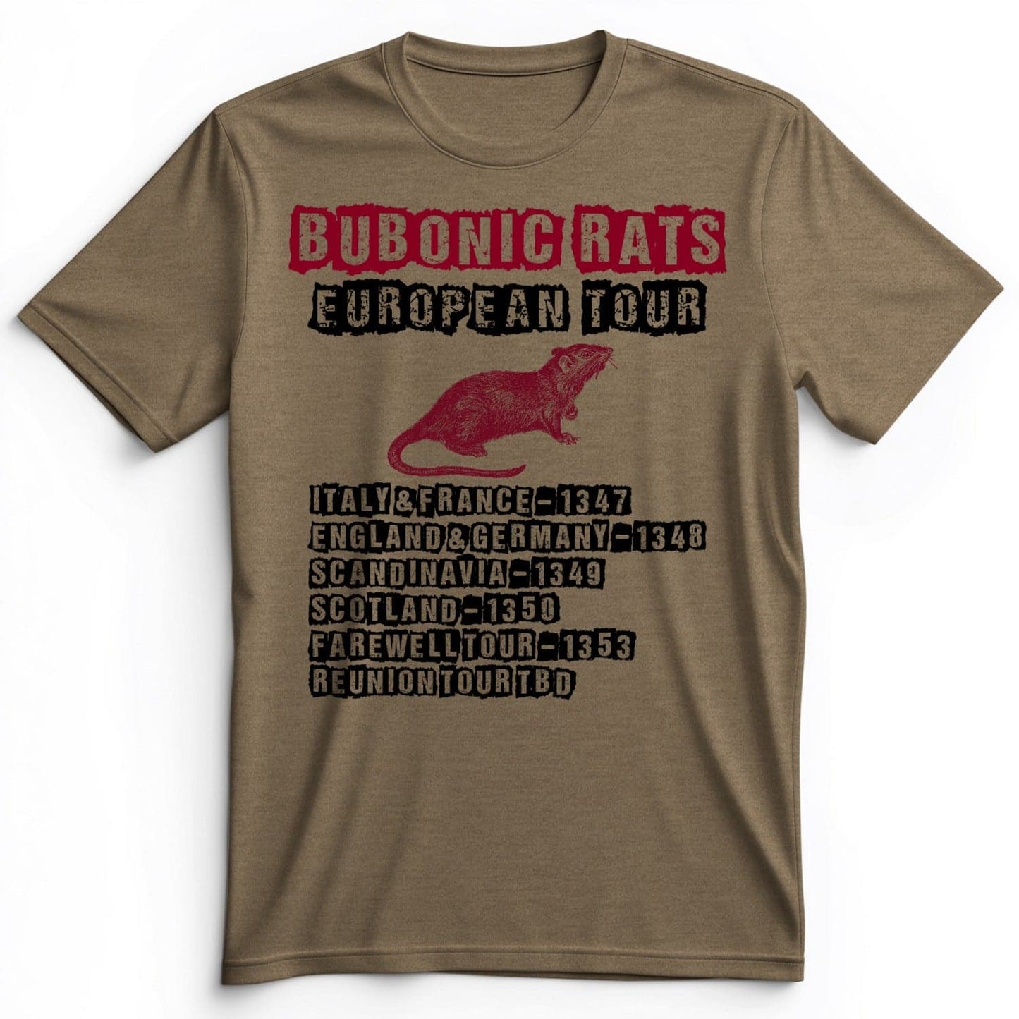 Bubonic Rats World Tour Premium Tee Heather Olive / S