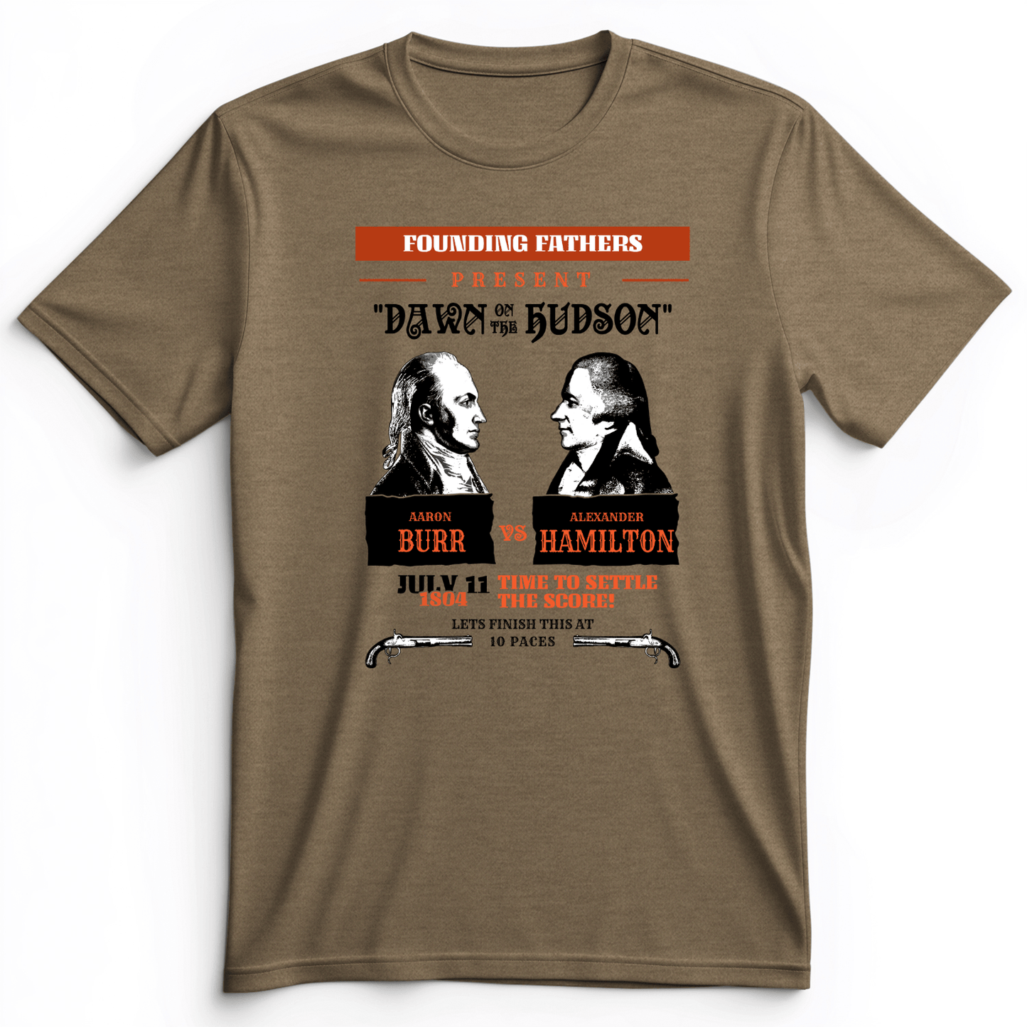 Burr vs Hamilton Premium Tee Heather Olive / S