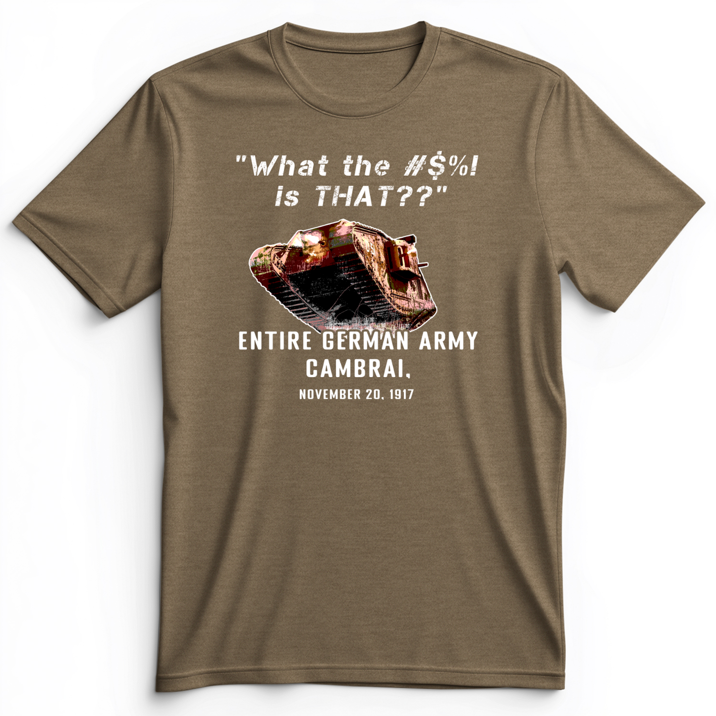 Cambrai 1917 Premium Tee Heather Olive / S