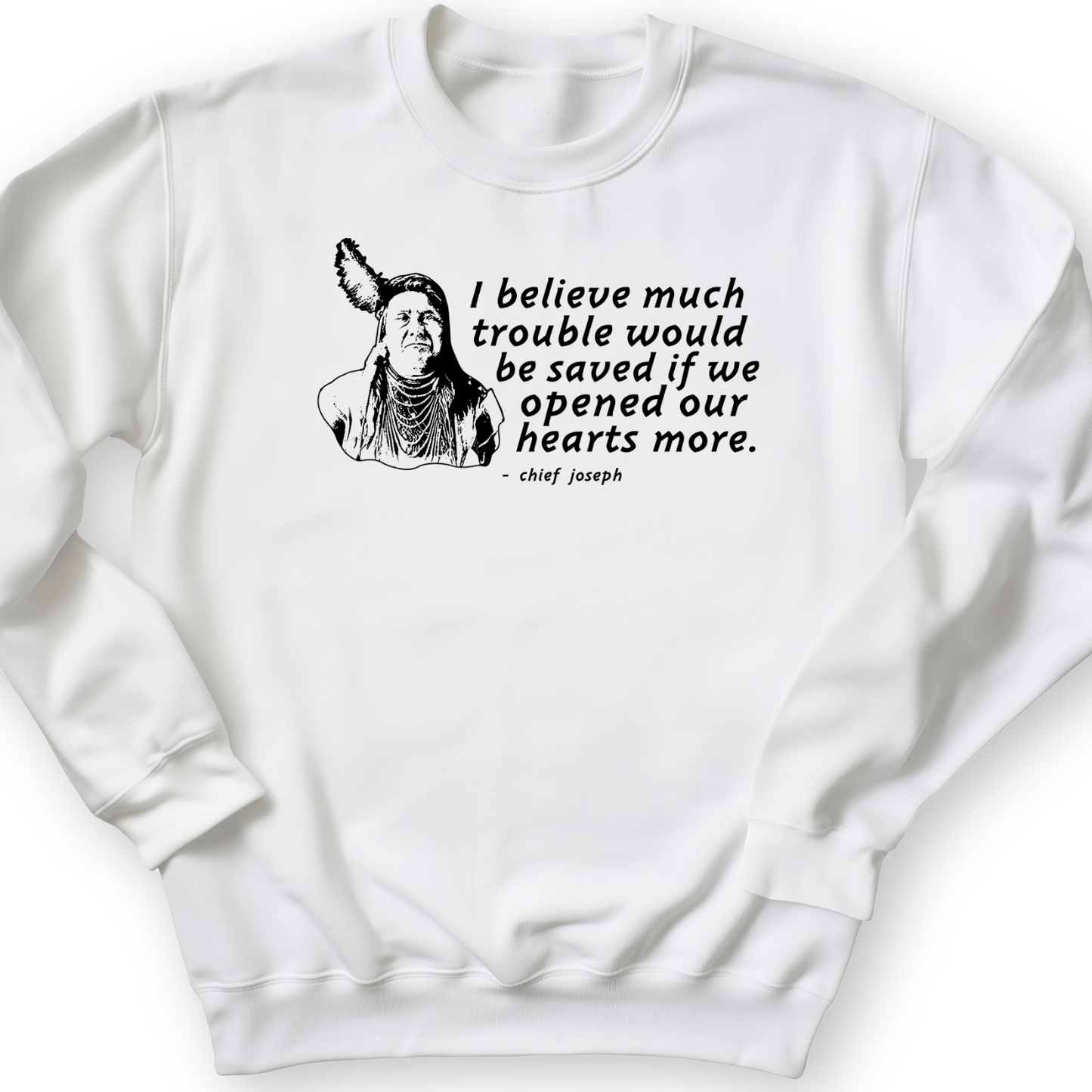 Chief Joseph Open Hearts Crewneck White / S