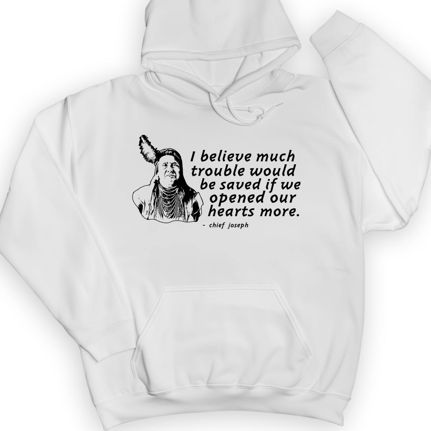 Chief Joseph Open Hearts Hoodie White / S