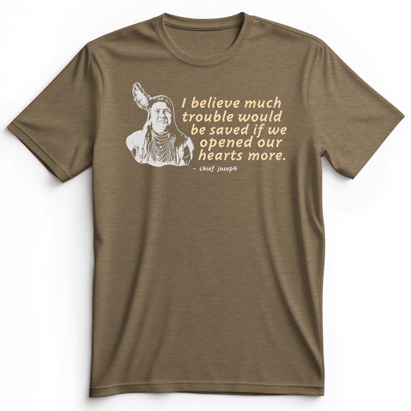 Chief Joseph Open Hearts Premium Tee Heather Olive / S