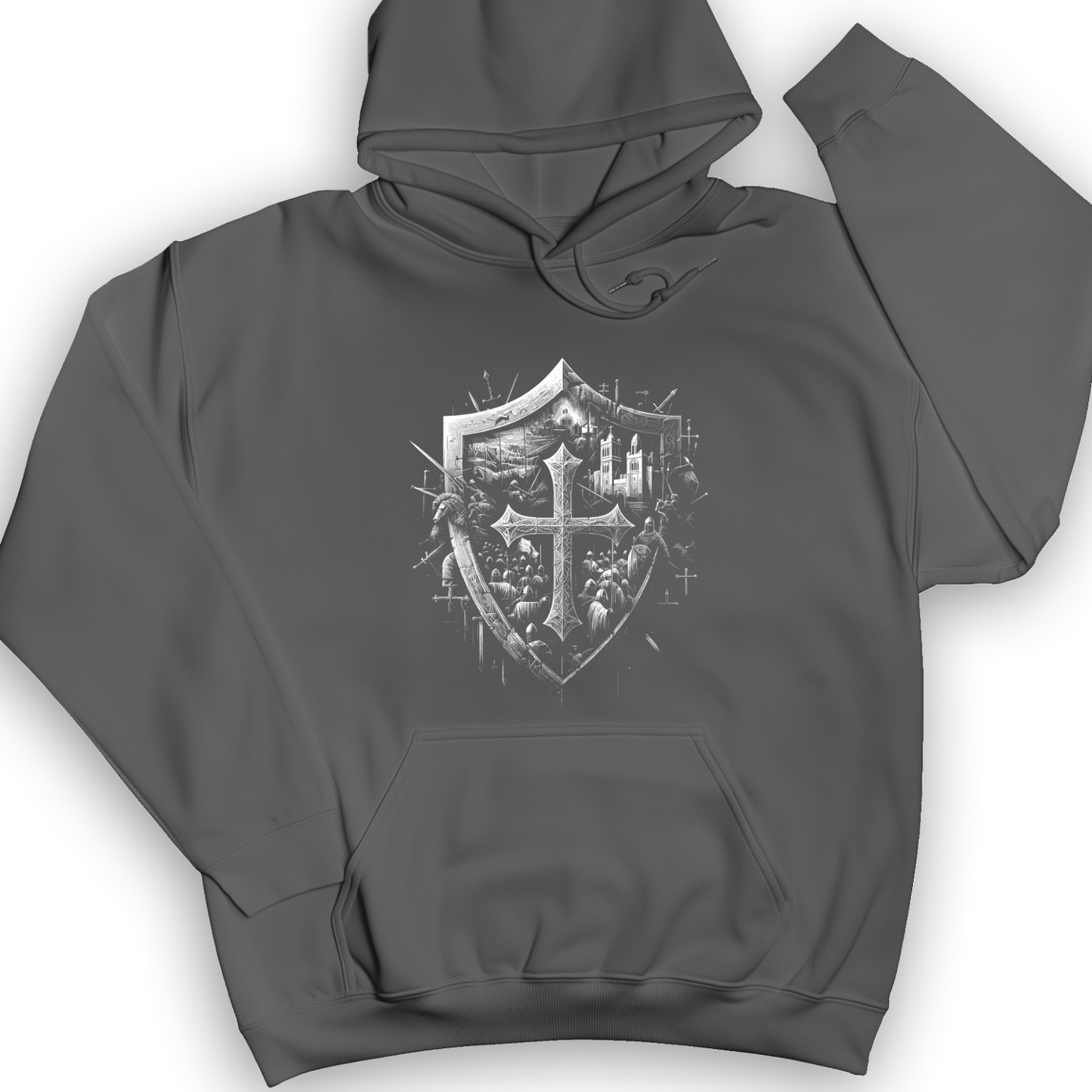 Crusader's Last Shield Hoodie Charcoal / S