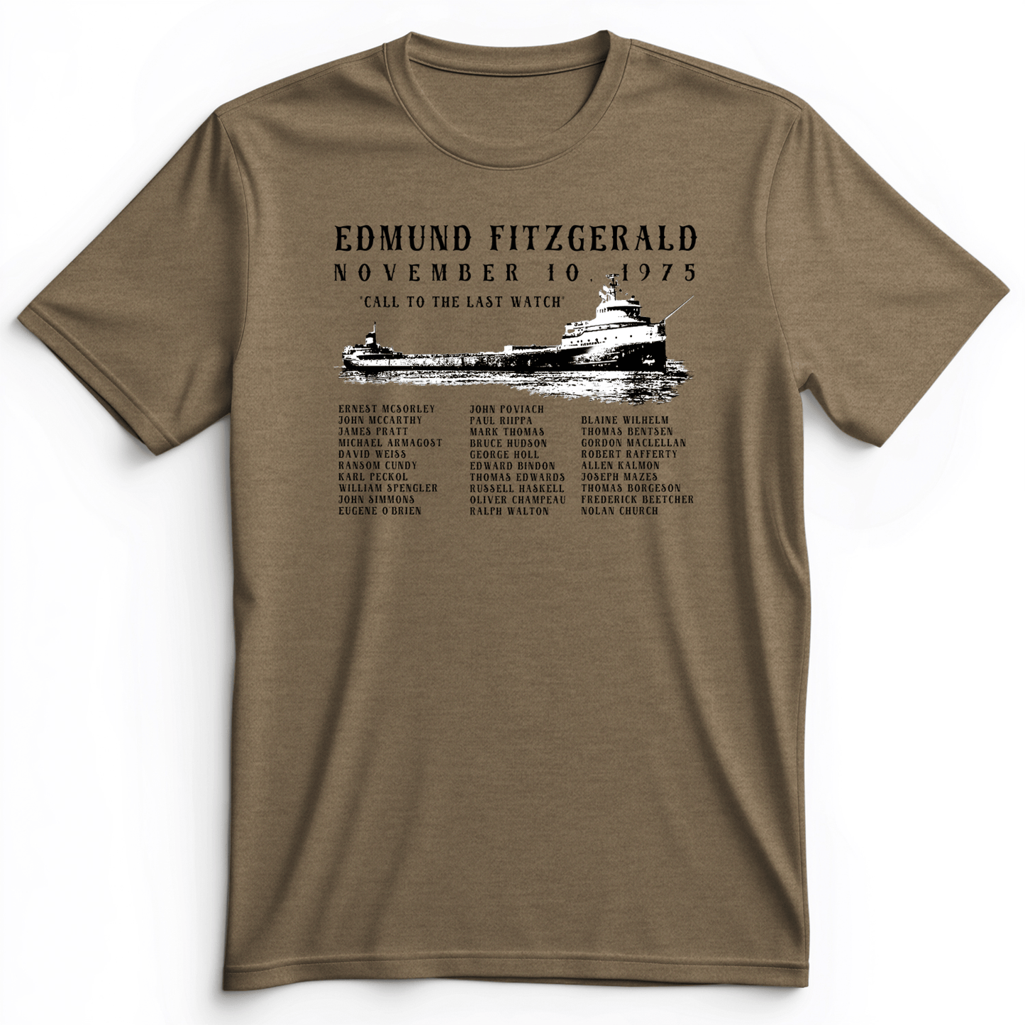 Edmund Fitzgerald Premium Tee Heather Olive / S