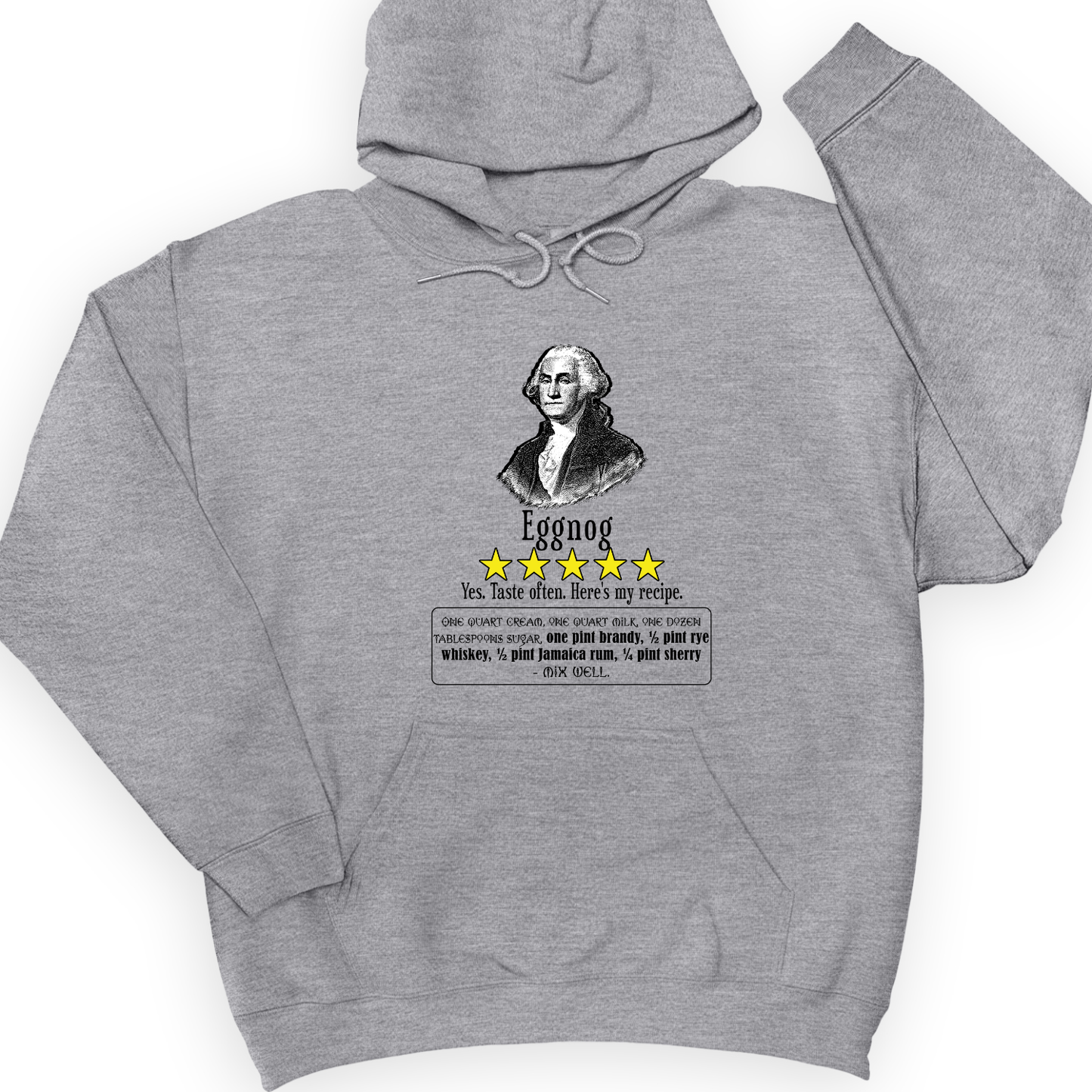 Eggnog George Washington Hoodie Sport Grey / S