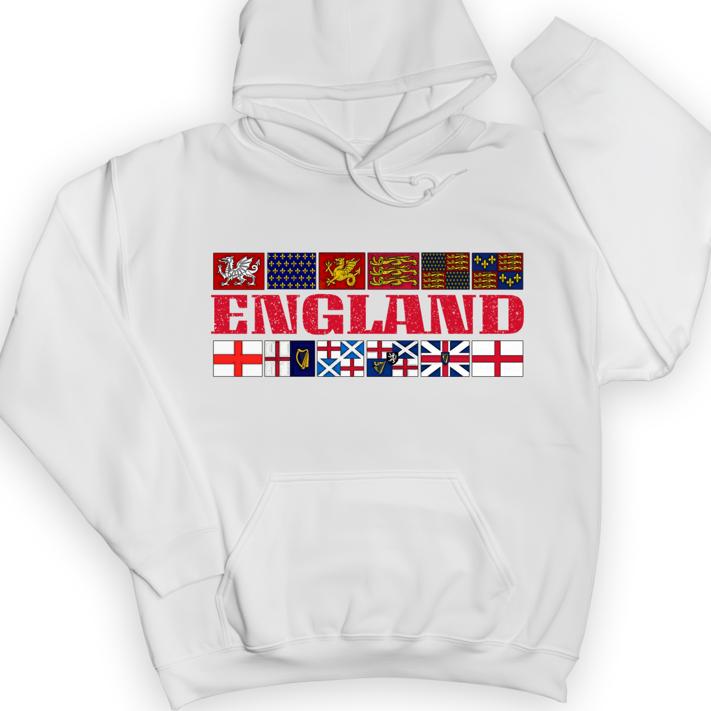 English Flags 2 Hoodie White / S