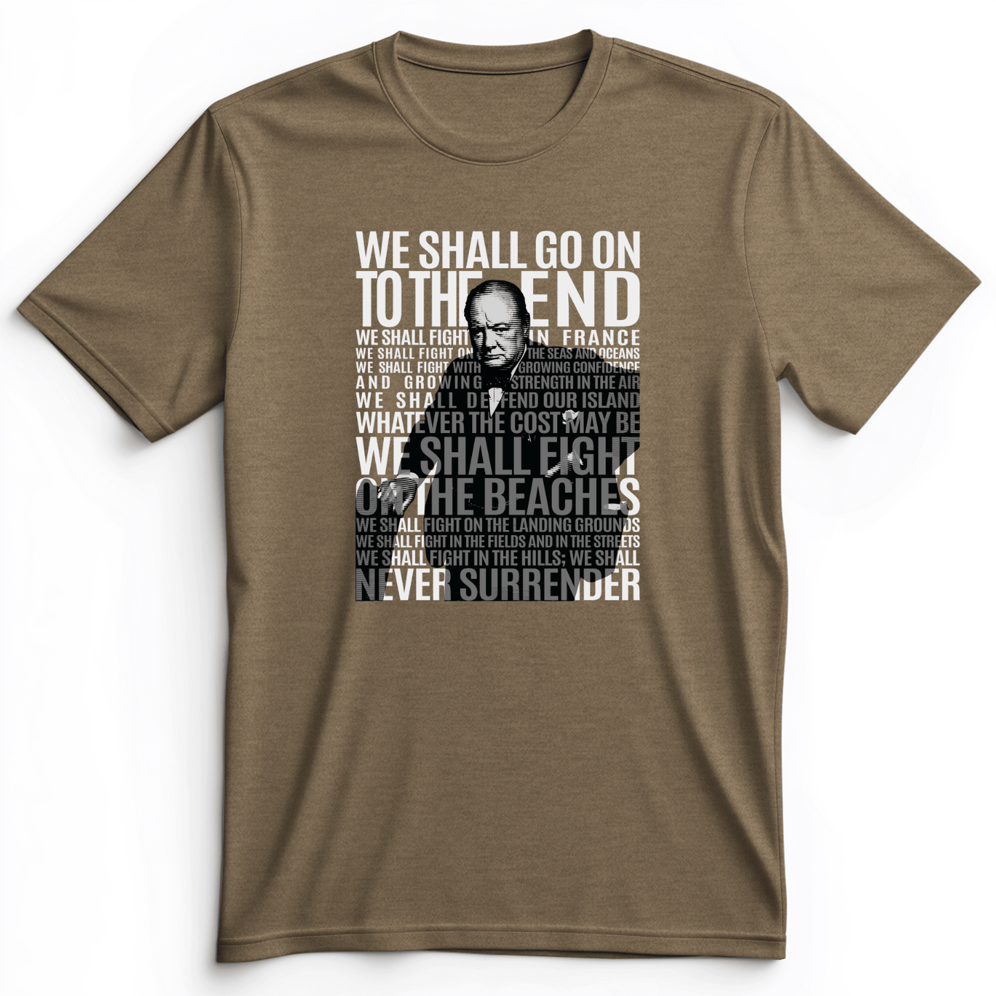 Fight On The Seas And Beaches Premium Tee Heather Olive / S