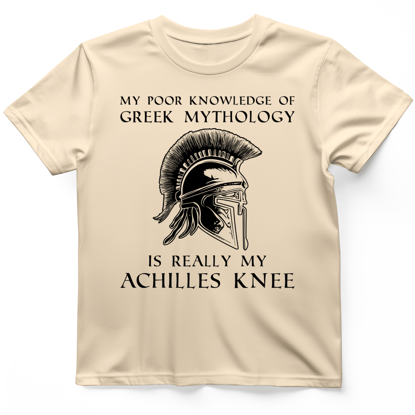 Greek Mythology Achilles Knee T-Shirt Natural / S