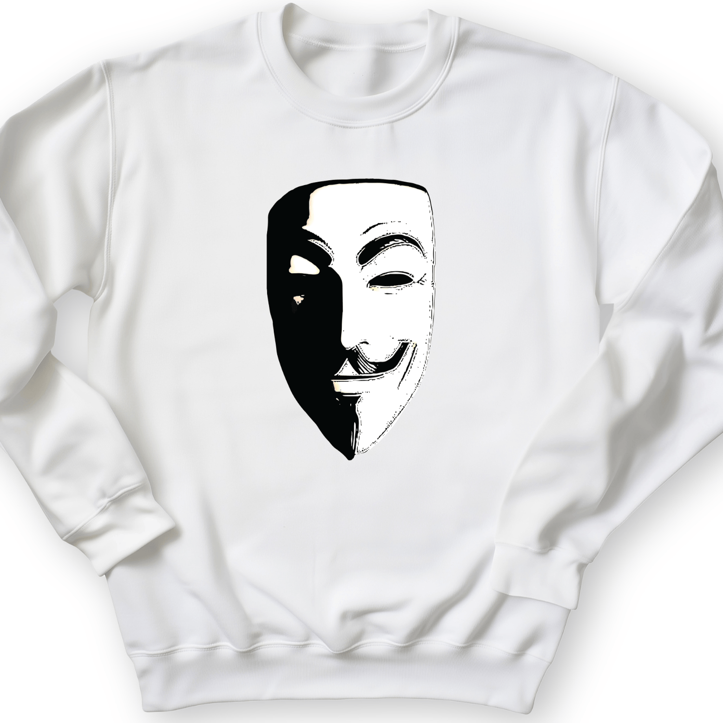 Guy Fawkes Mask Crewneck White / S