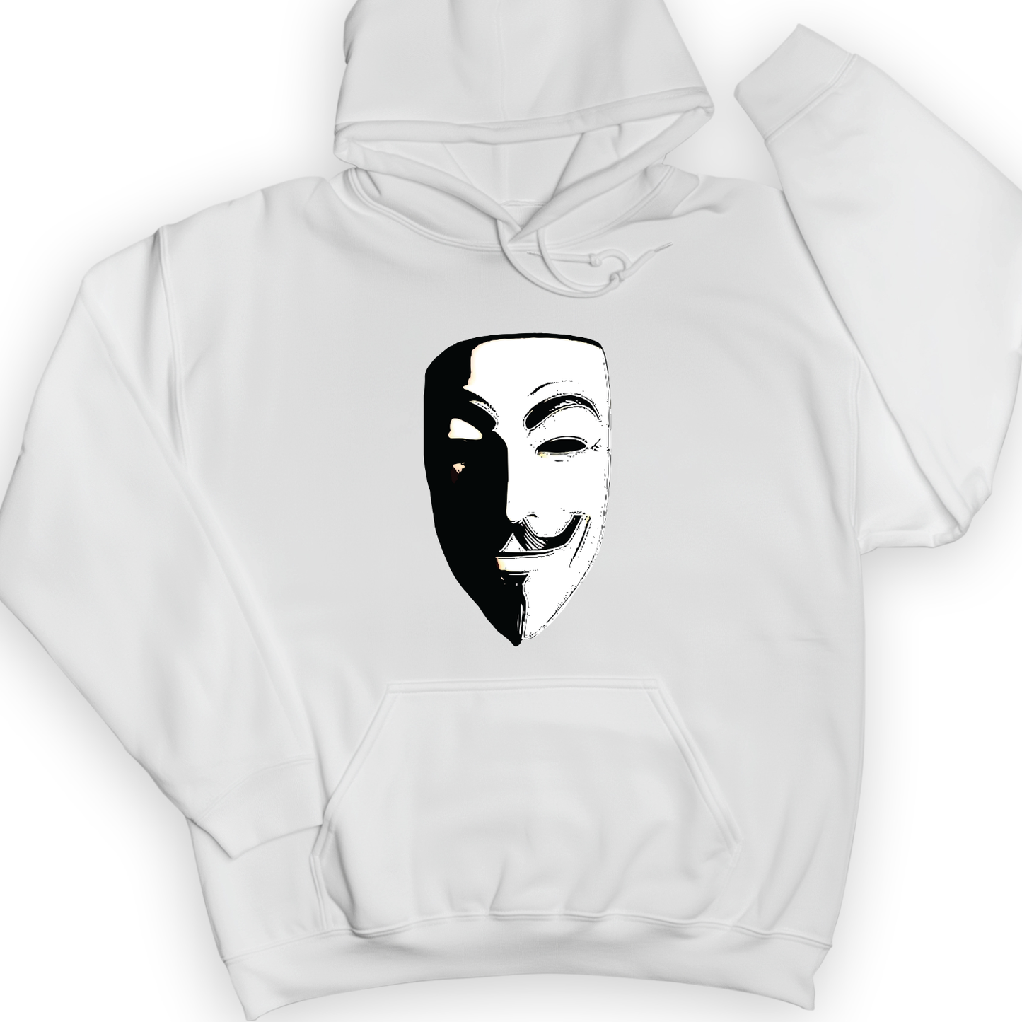 Guy Fawkes Mask Hoodie White / S