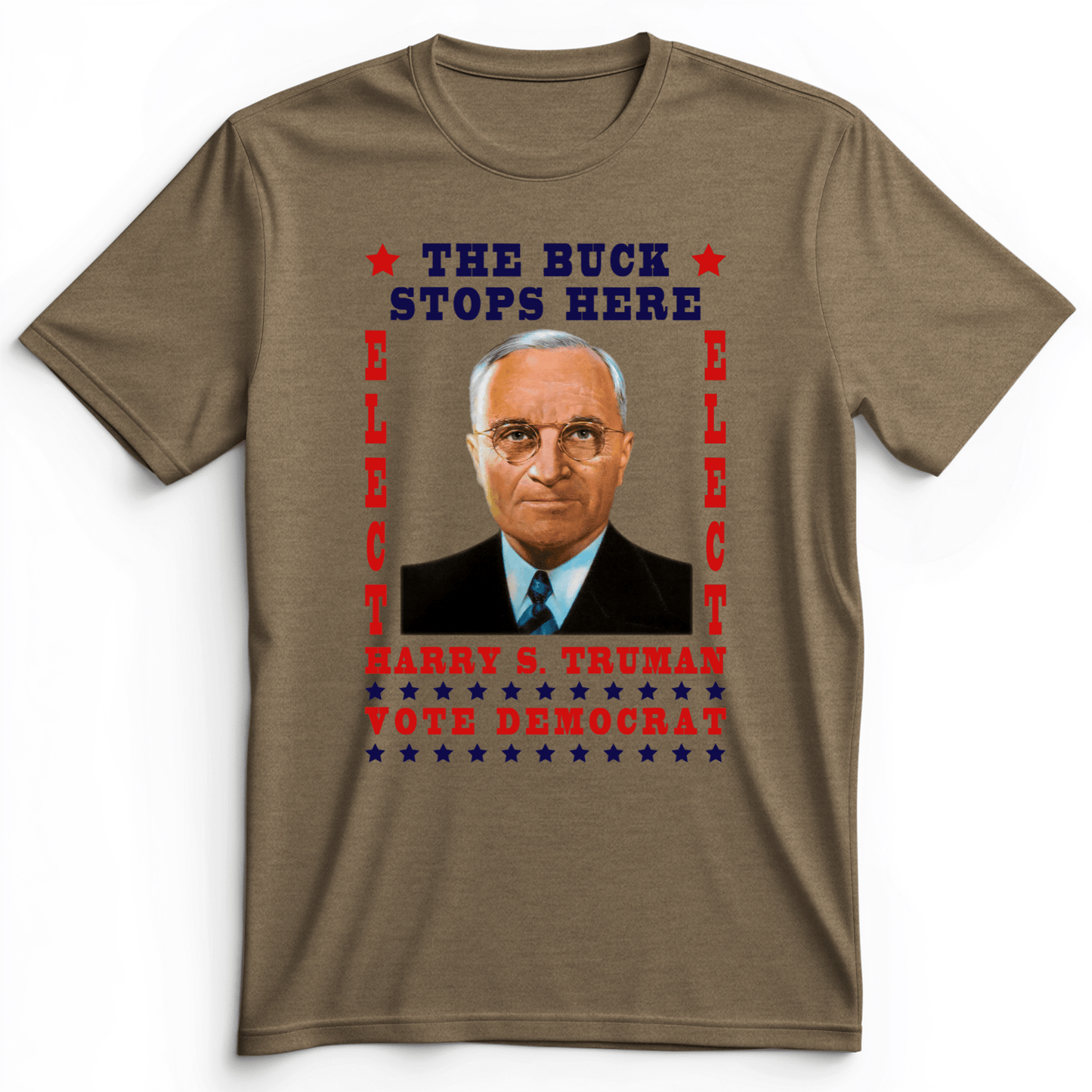 Harry Truman Premium Tee Heather Olive / S