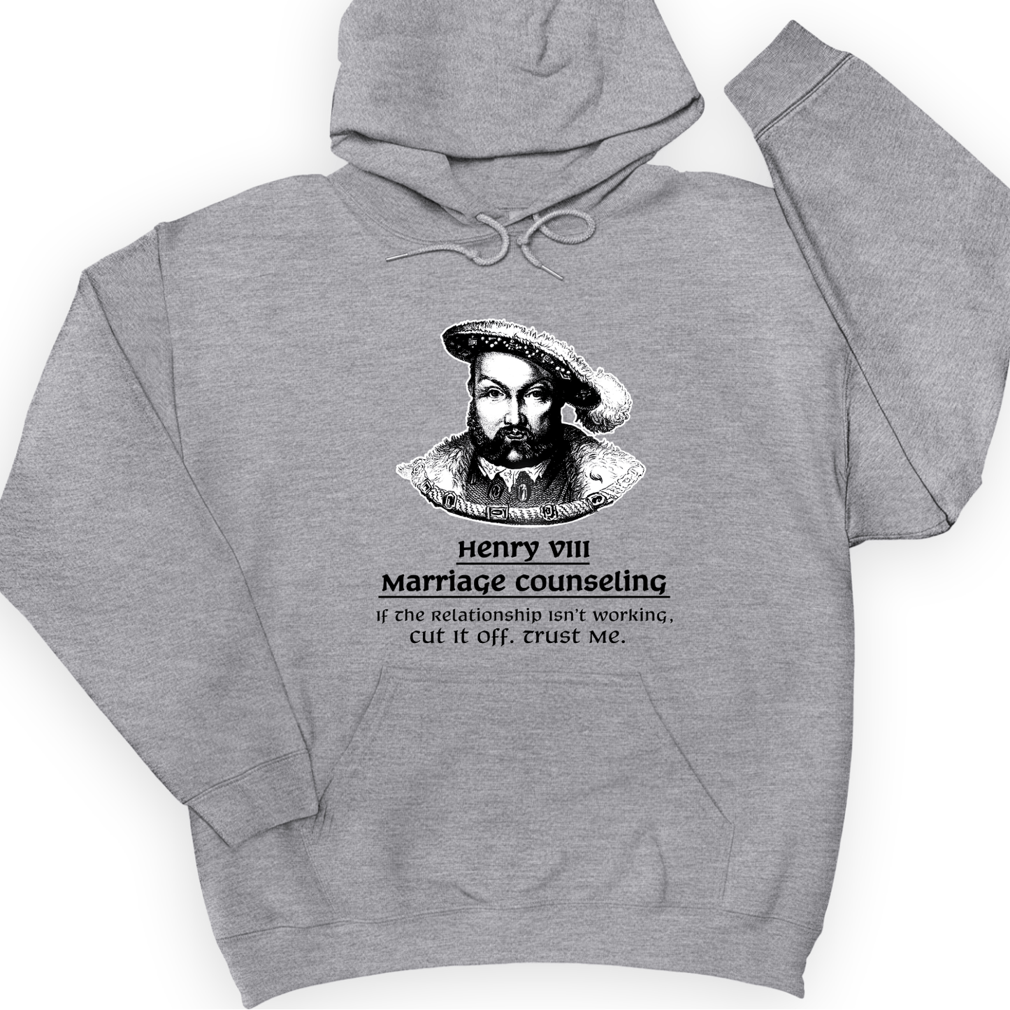 Henry VIII Cut It Off Hoodie Sport Grey / S