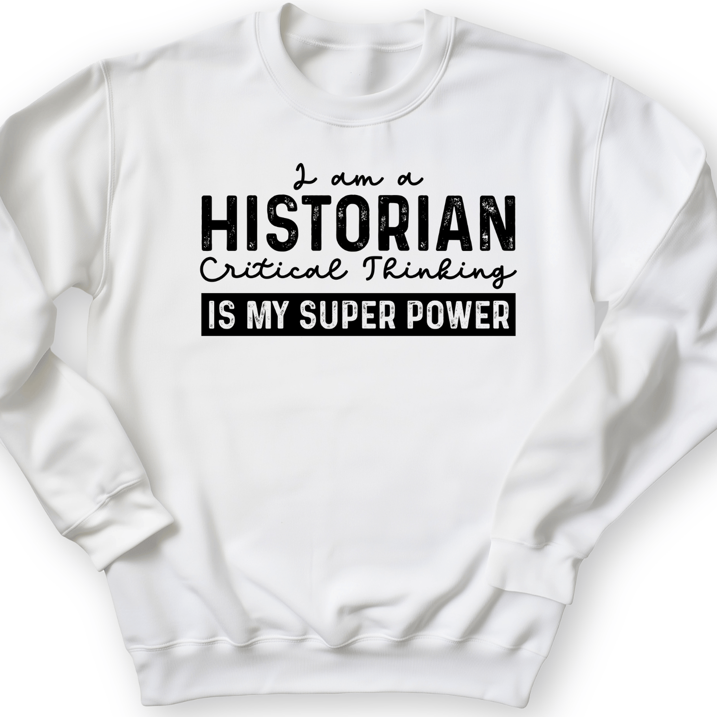 Historian Critical Thinking Crewneck White / S