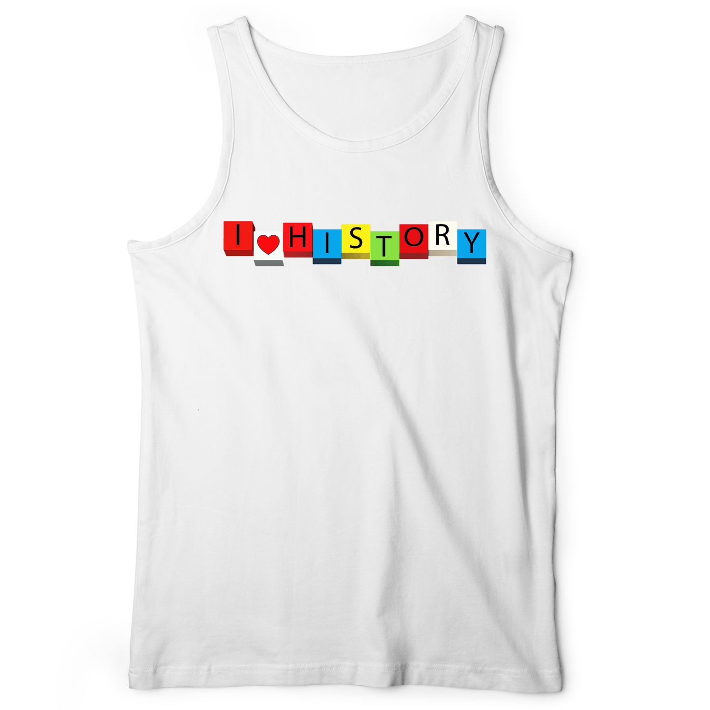 I Love History Blocks Tank White / XS