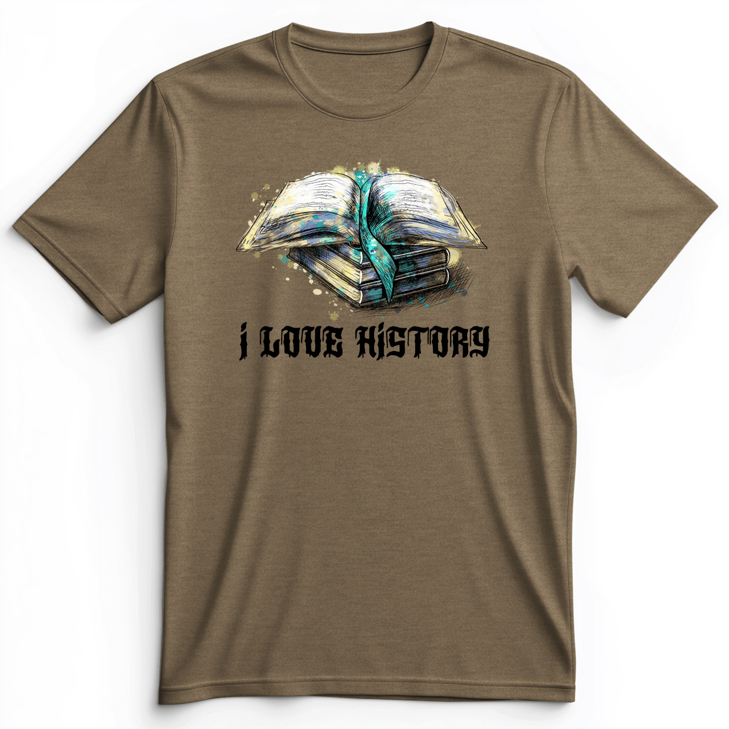 I Love History Premium Tee Heather Olive / S
