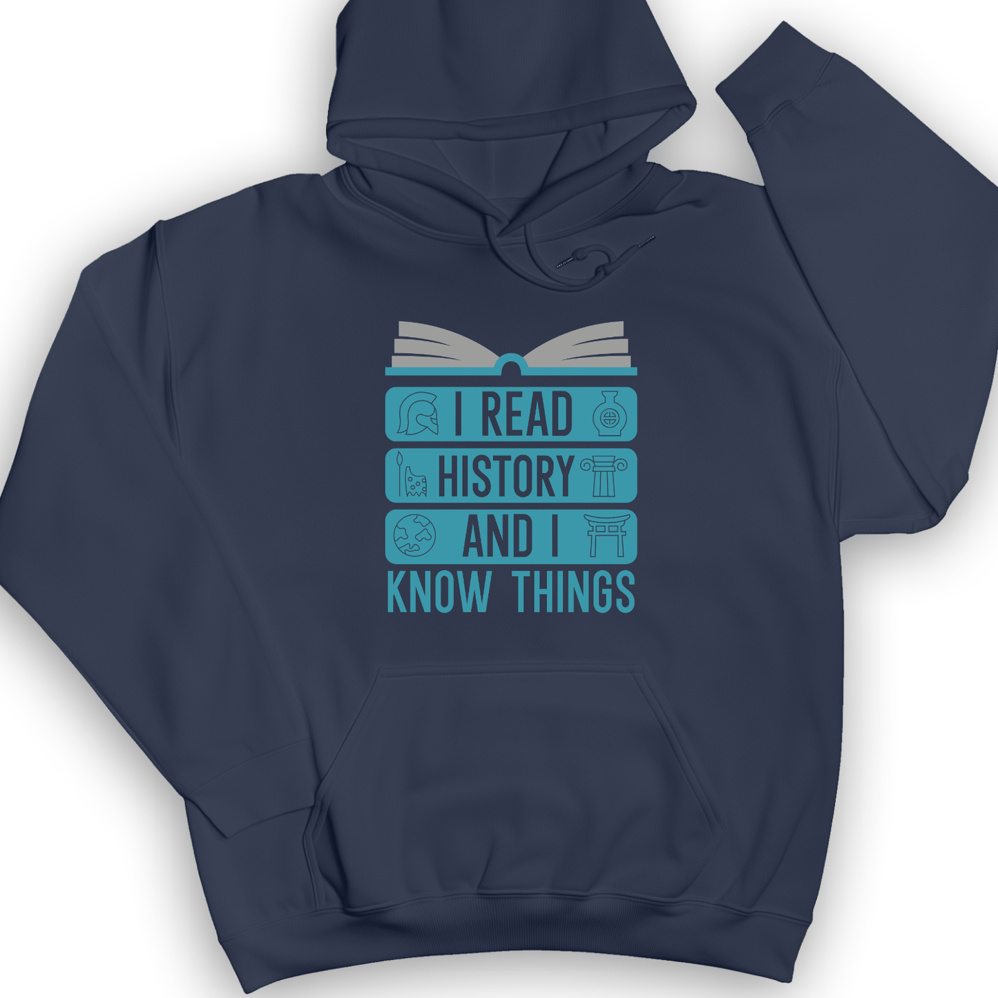 I Read History And Know Things Hoodie Navy / S