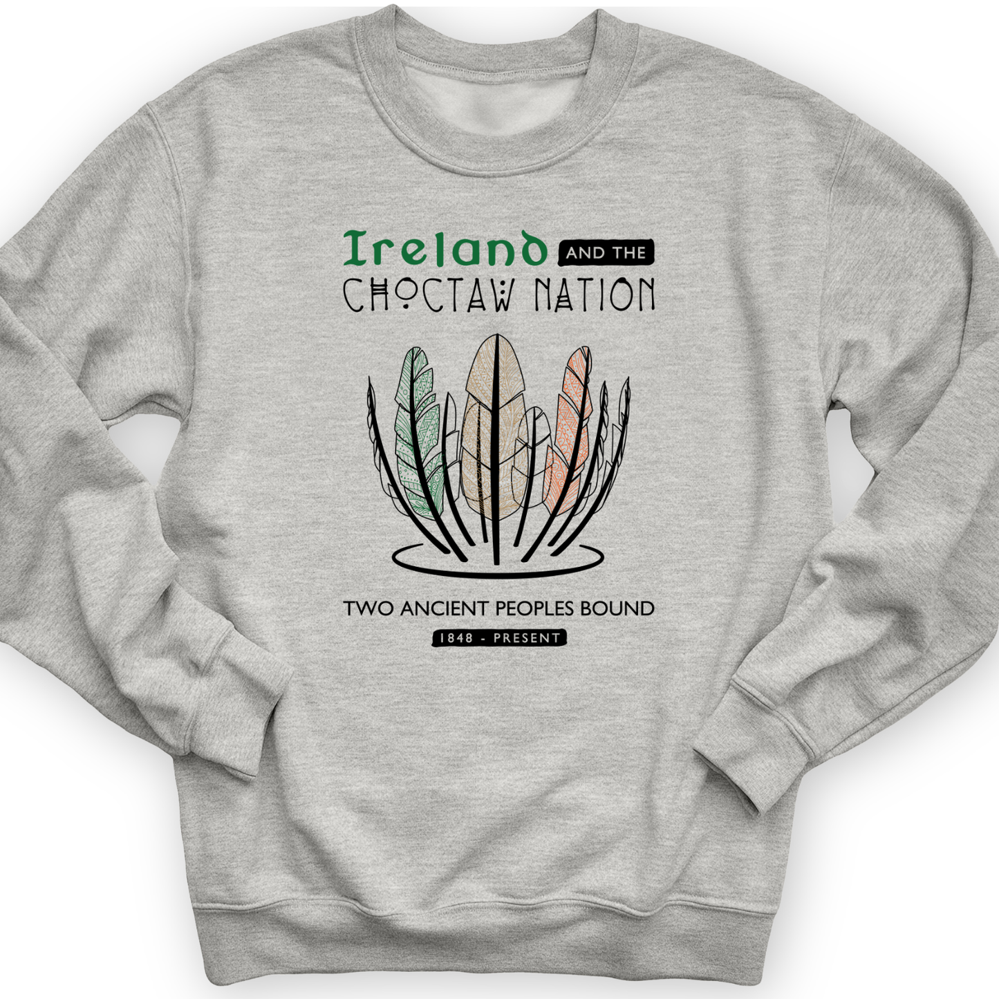 Irish-Choctaw Friendship Crewneck Sport Grey / S