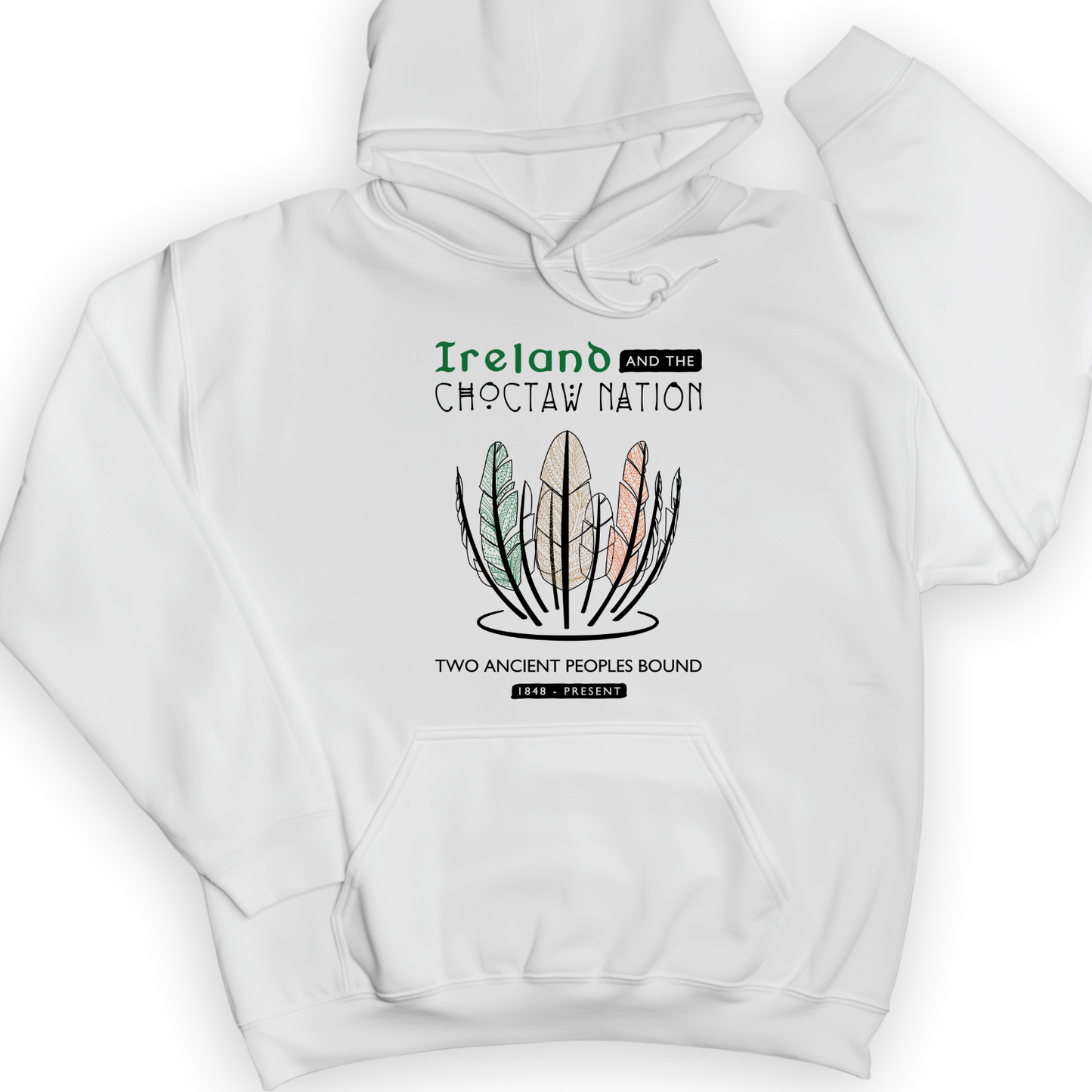 Irish-Choctaw Friendship Hoodie White / S