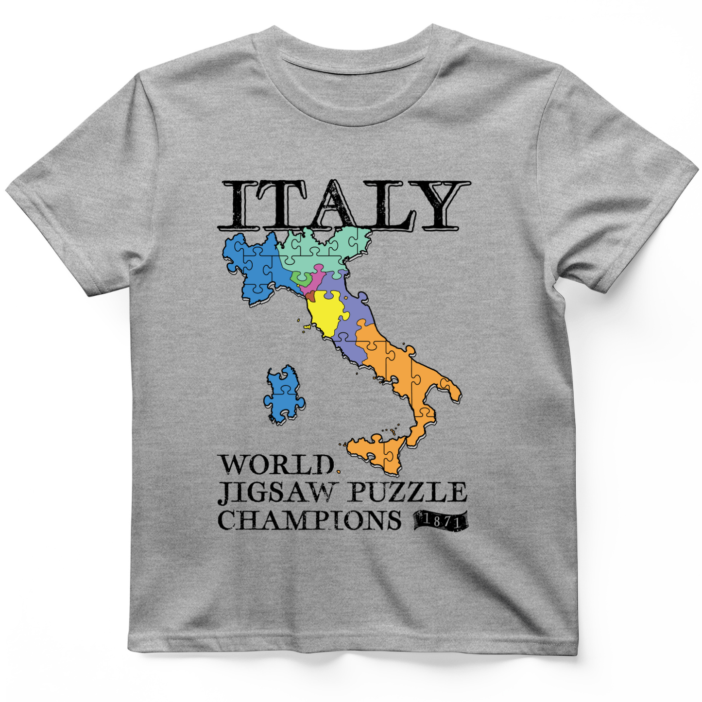 Italy Jigsaw Puzzle T-Shirt Sport Grey / S
