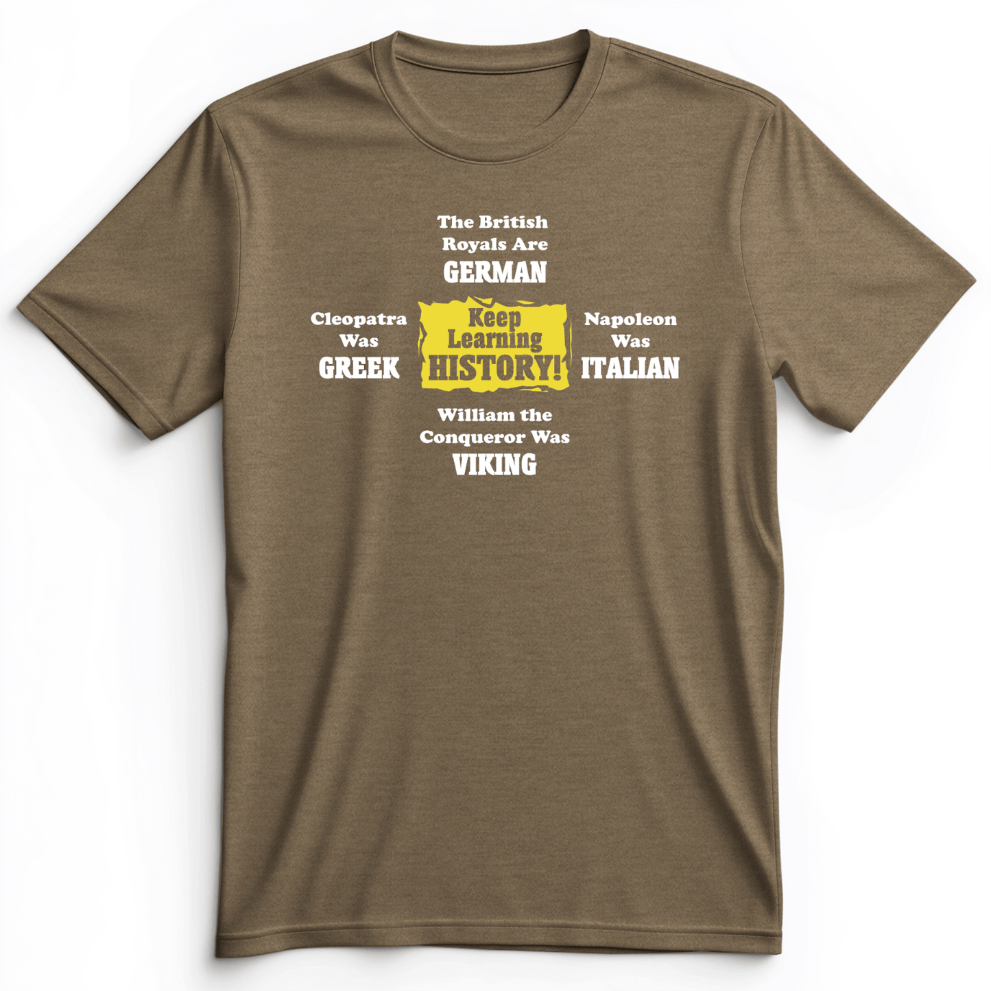 Keep Learning History Premium Tee Heather Olive / S