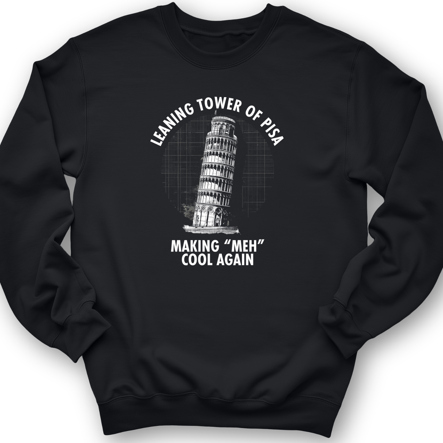 Leaning Tower of Pisa Crewneck Black / S