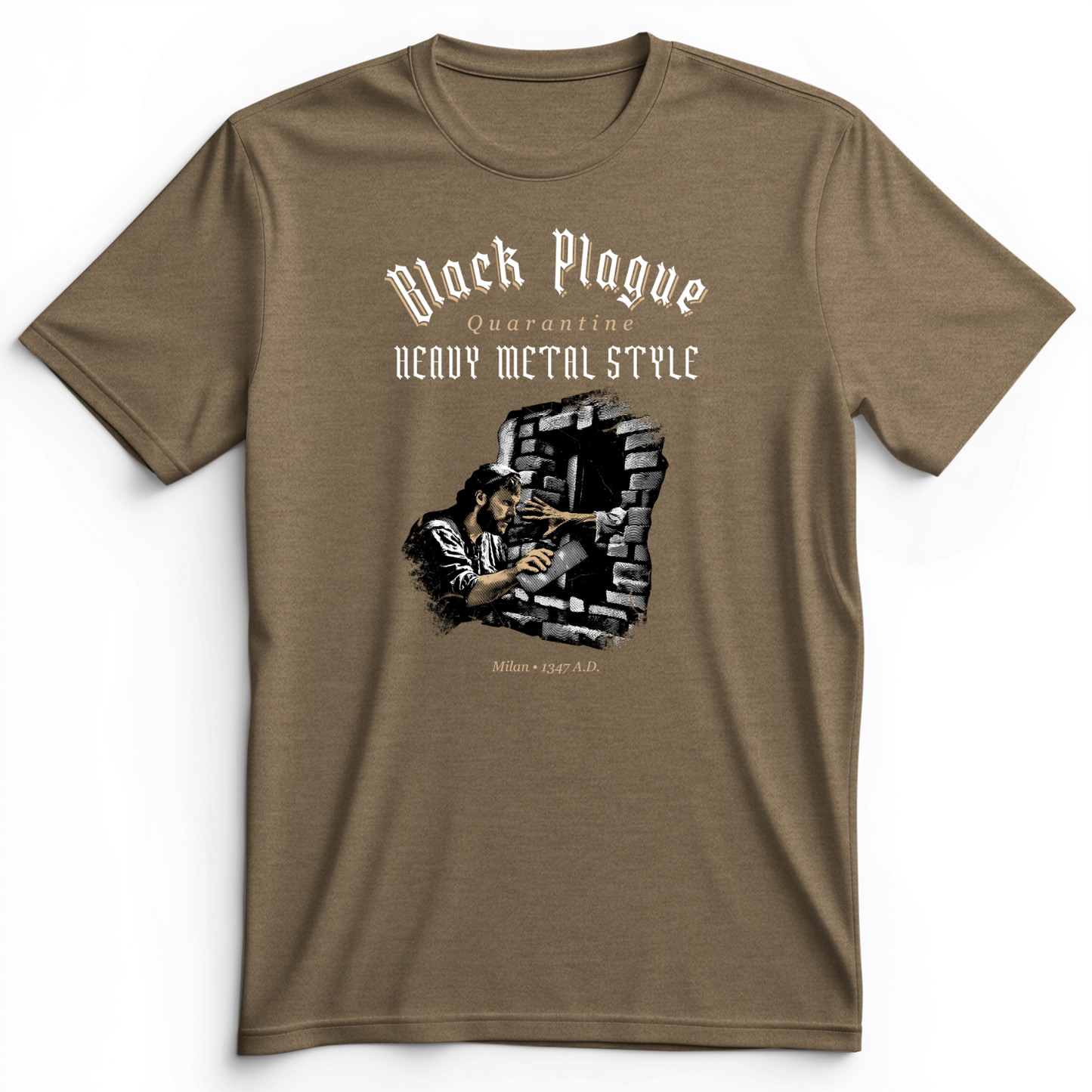 Milan Quarantine Premium Tee Heather Olive / S