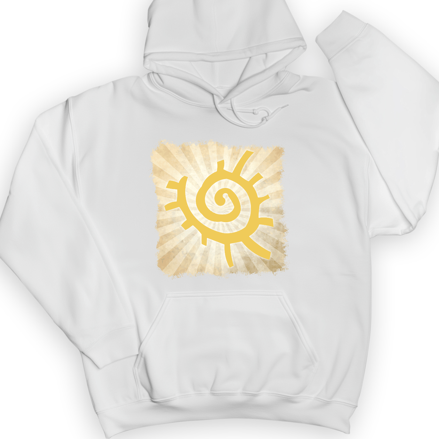 Native American Sun Symbol Hoodie White / S