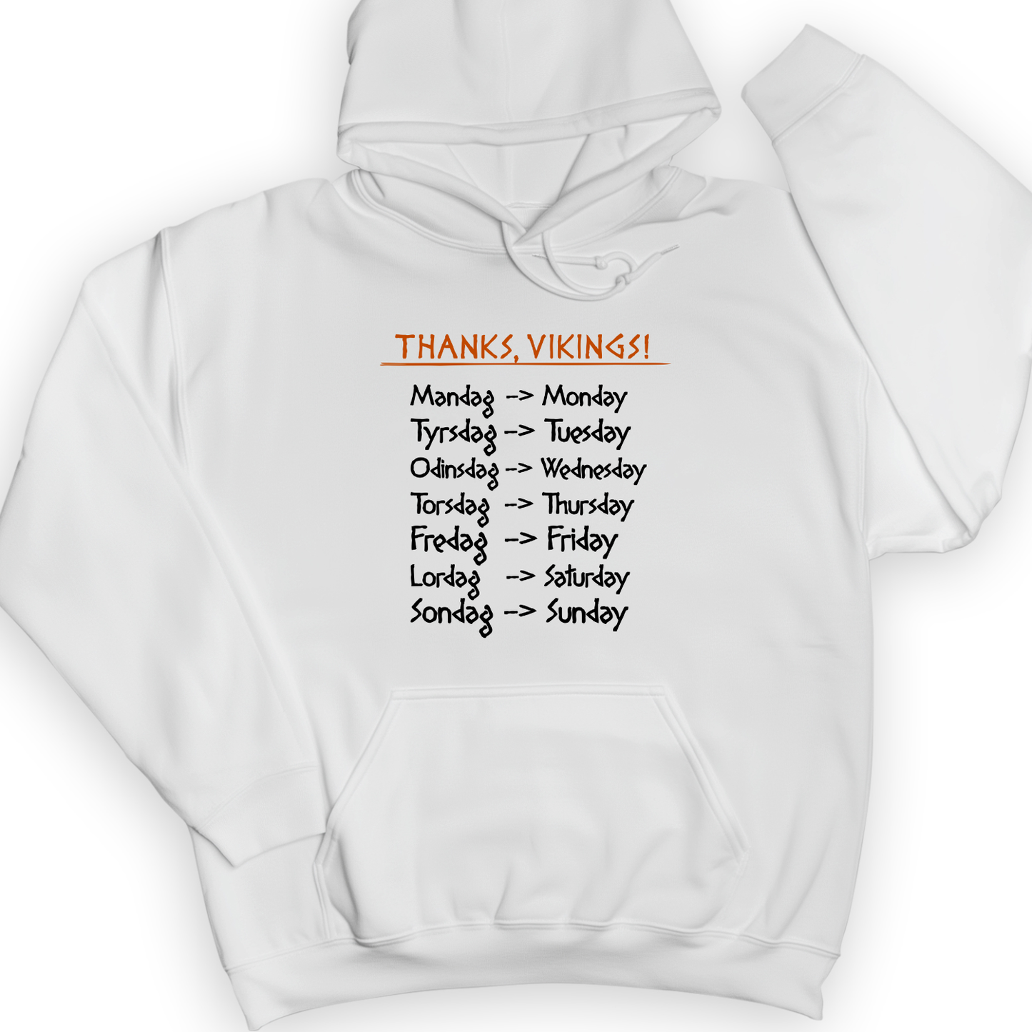 Nordic Gods Days Of The Week Hoodie White / S