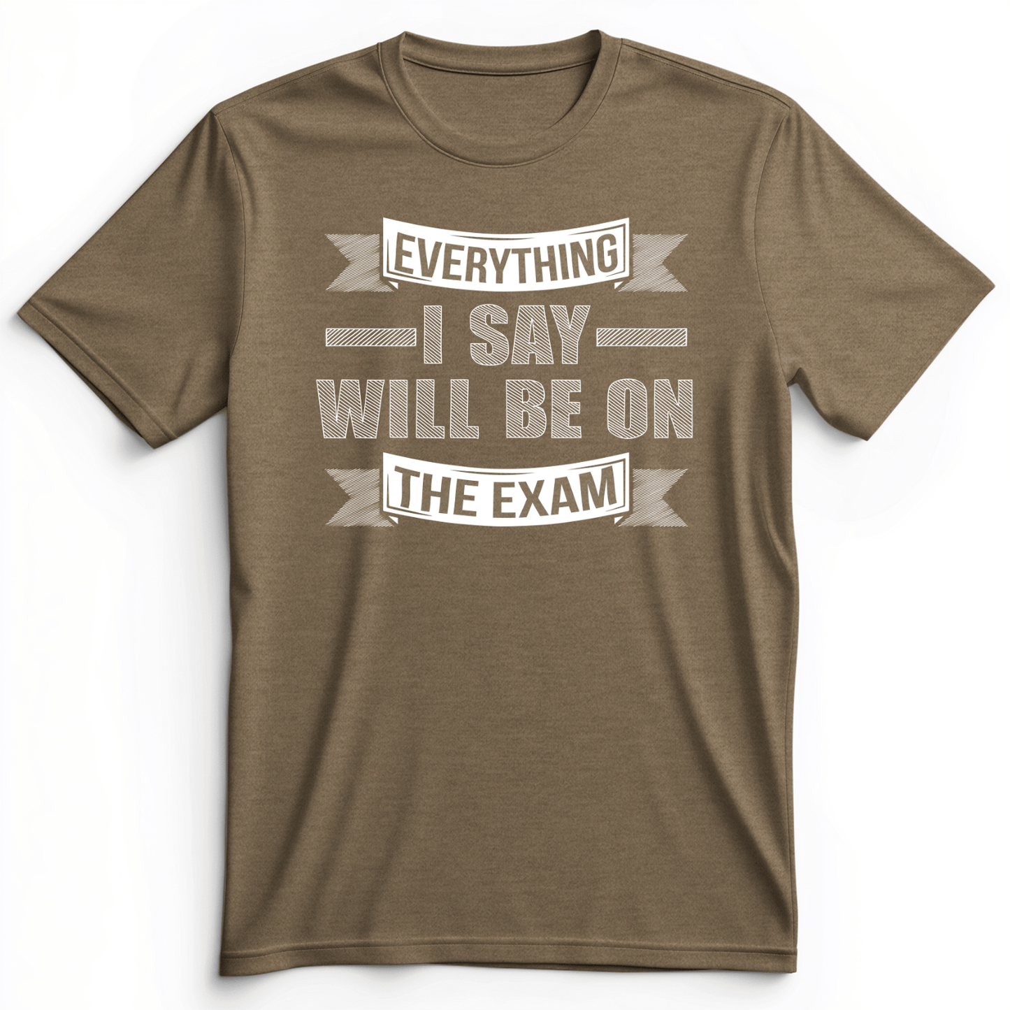 On The Exam Premium Tee Heather Olive / S