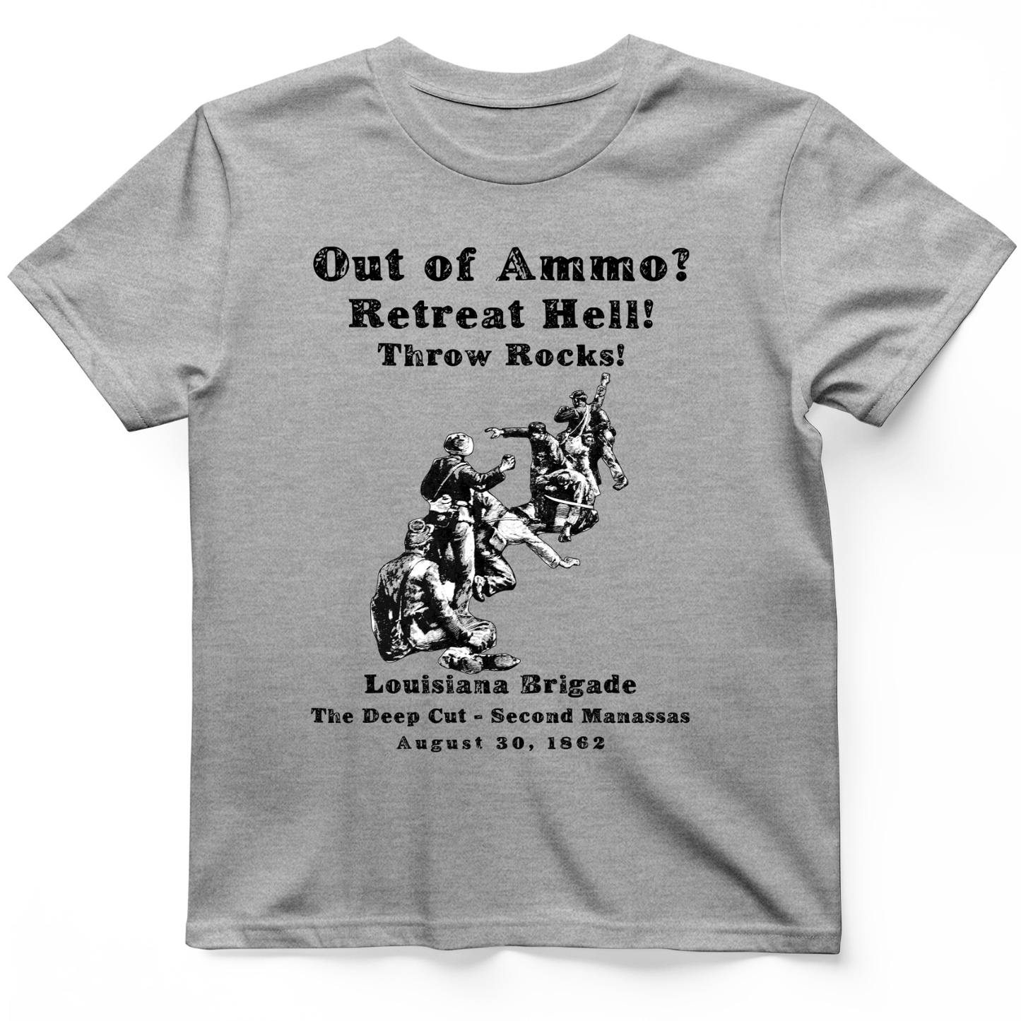 Out Of Ammo Throw Rocks T-Shirt Sport Grey / S