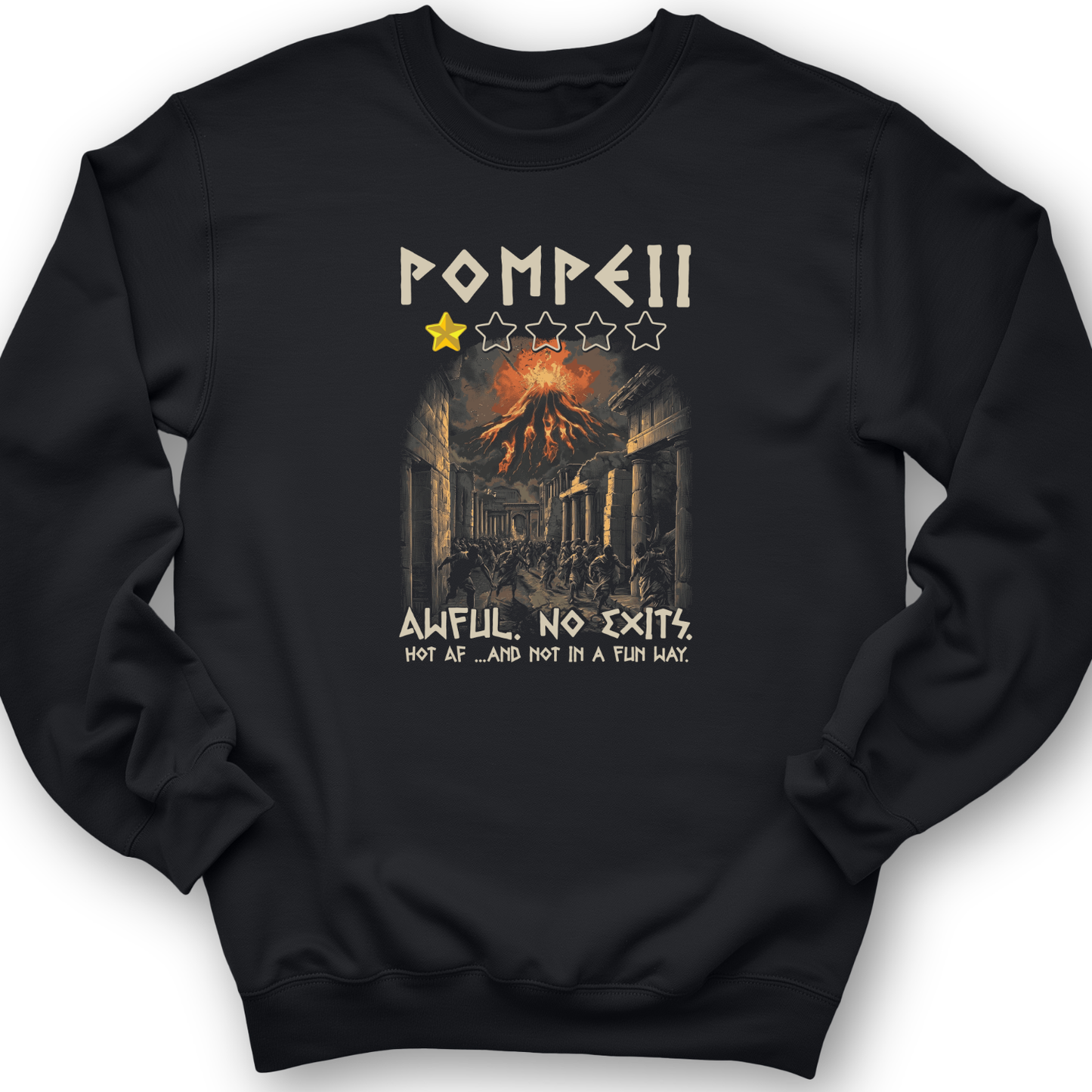 Pompeii 1 Star Crewneck Black / S