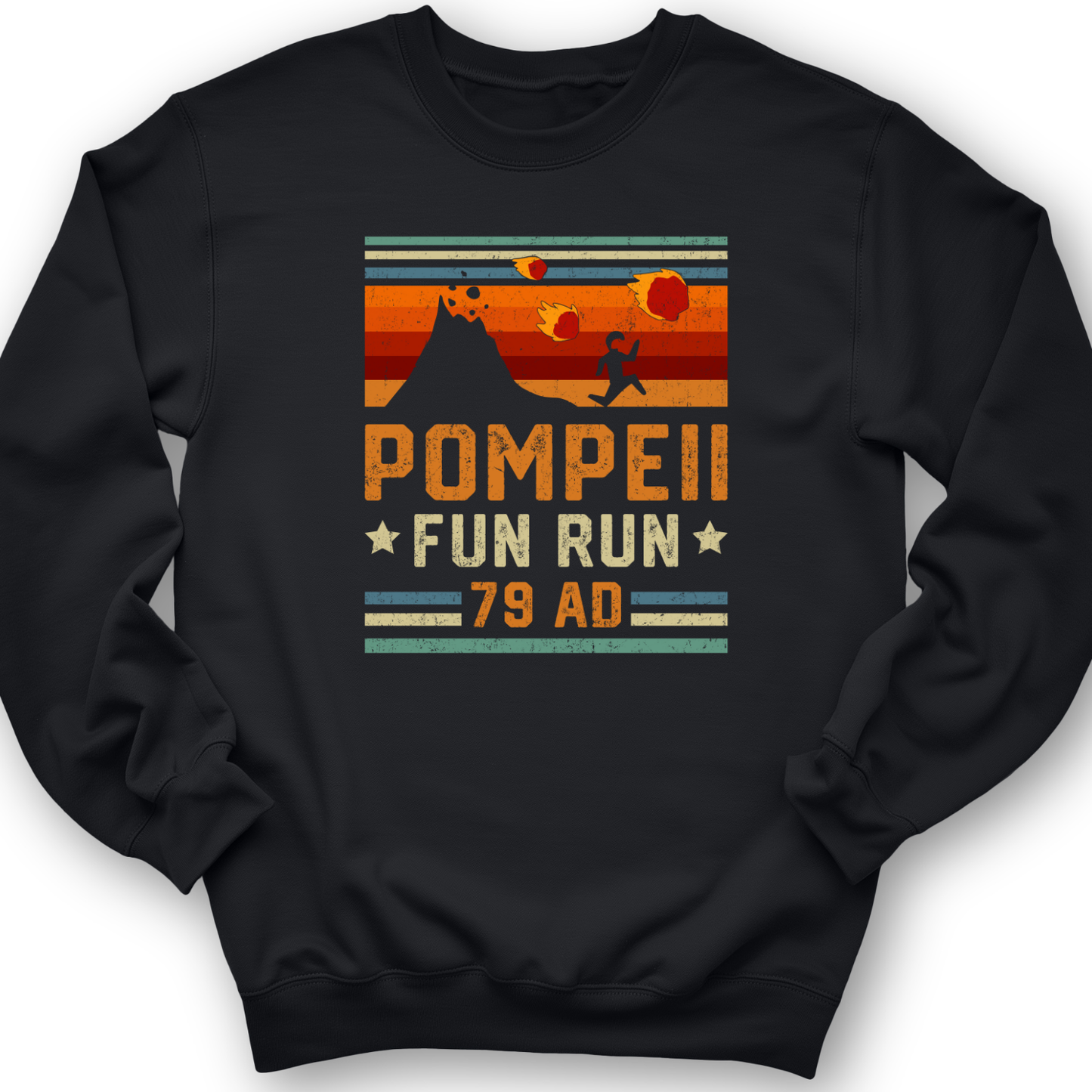 Pompeii "Fun" Run Crewneck Black / S