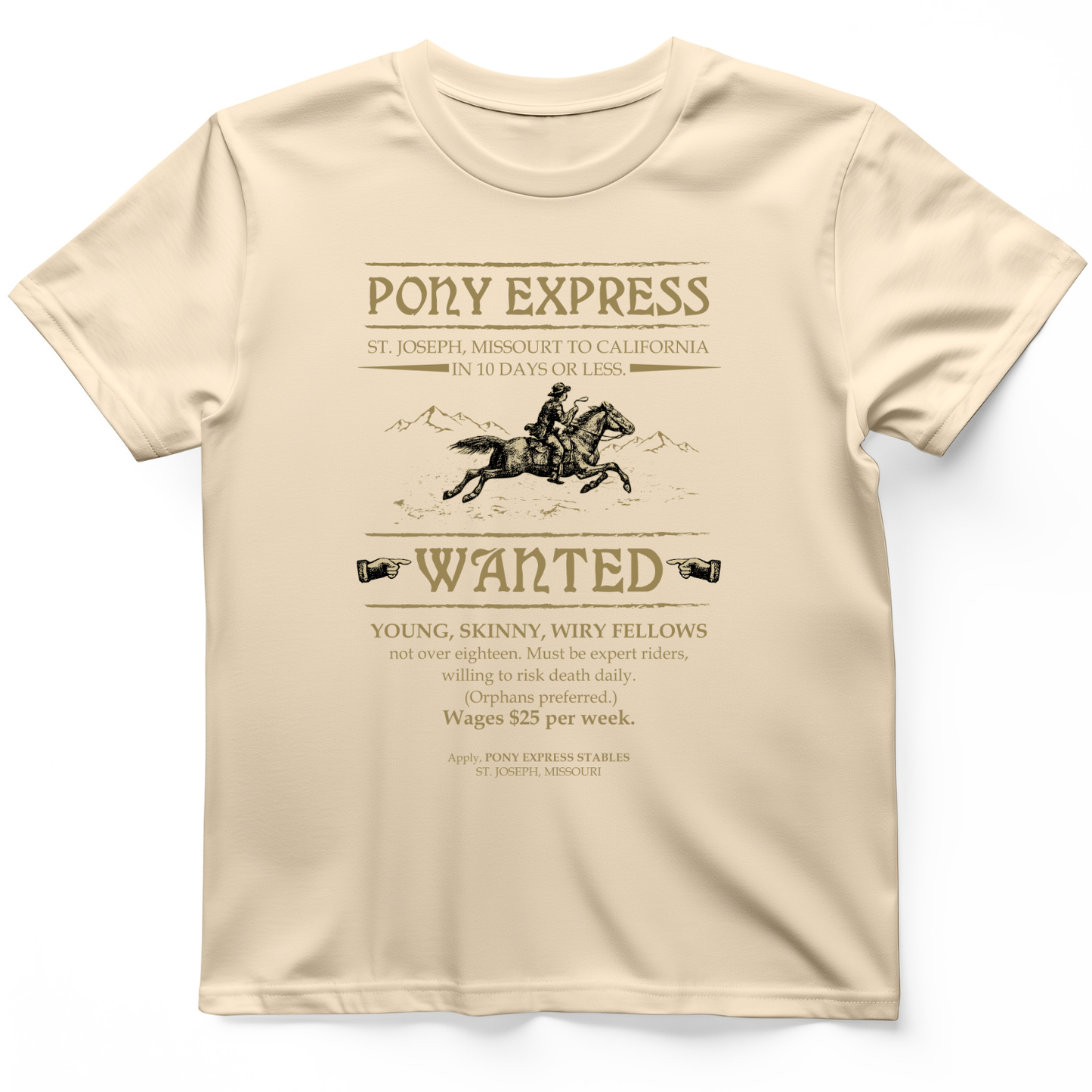 Pony Express Poster T-Shirt Natural / S