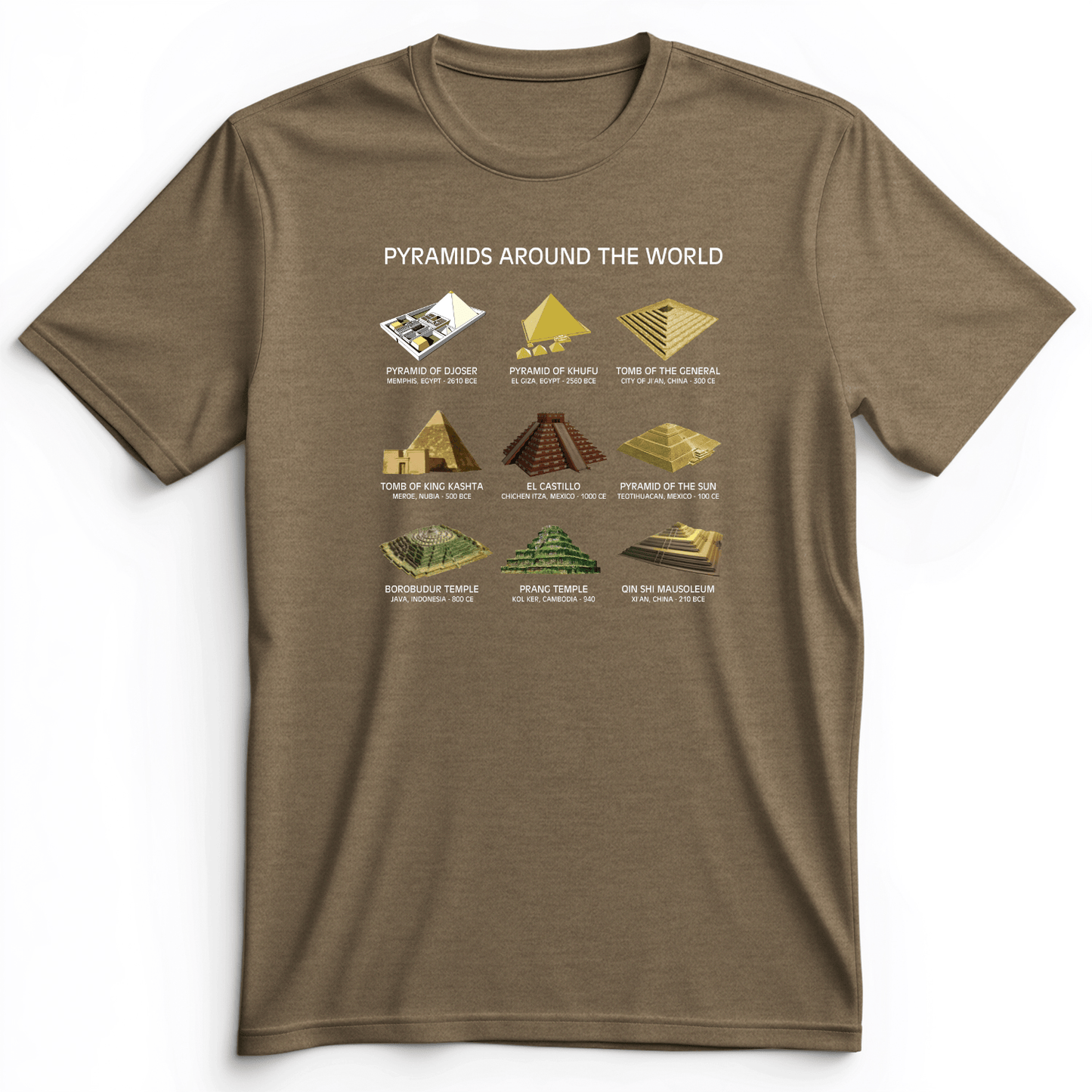 Pyramids Of The World Premium Tee Heather Olive / S