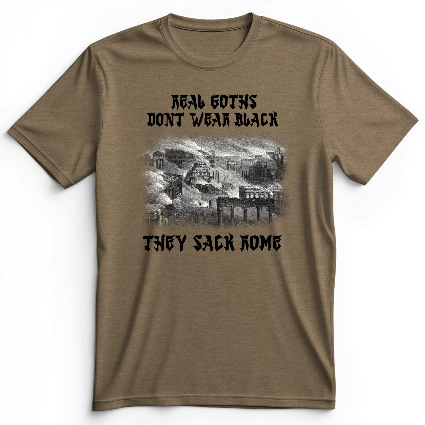 Real Goths Premium Tee Heather Olive / S