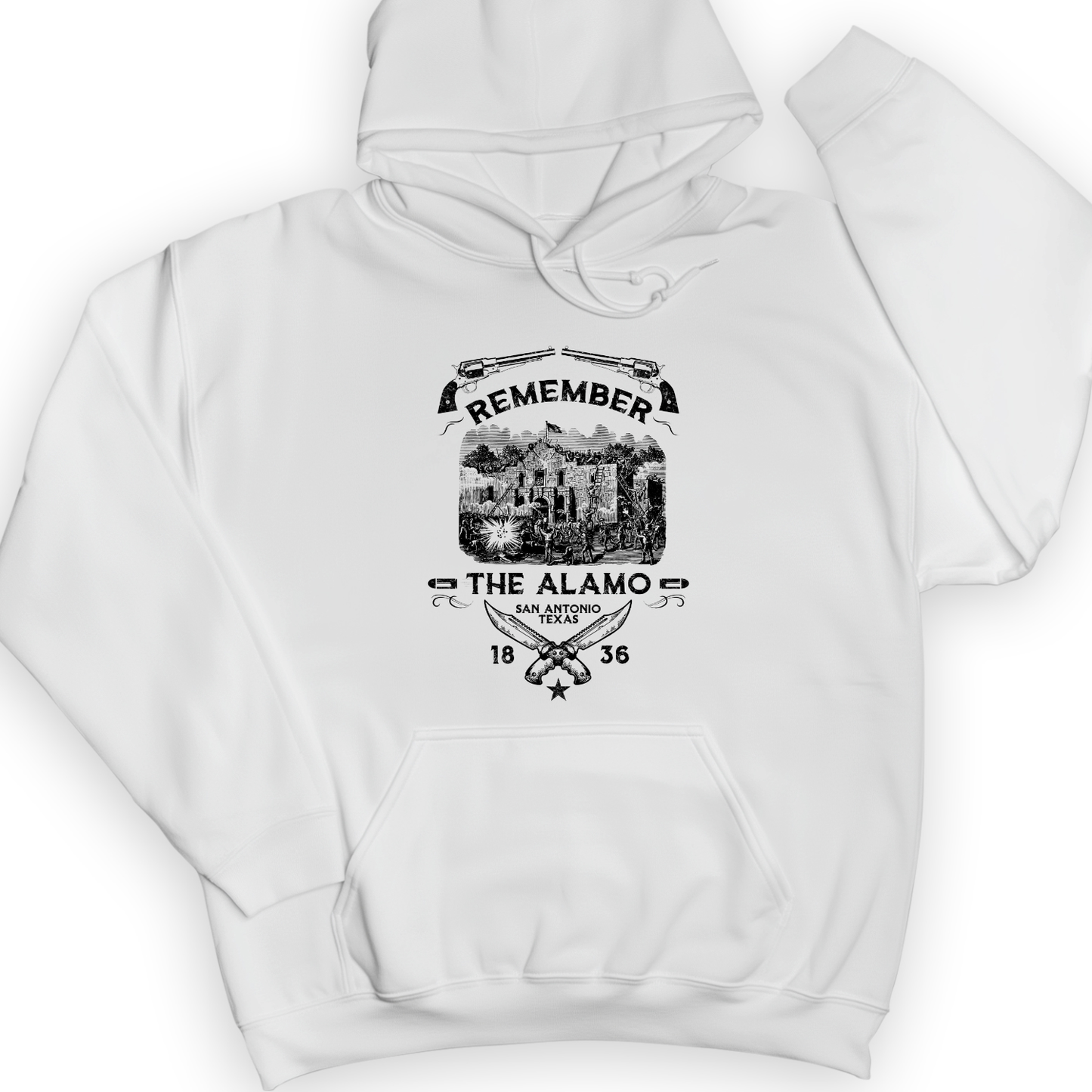 Remember the Alamo 1836 Hoodie White / S