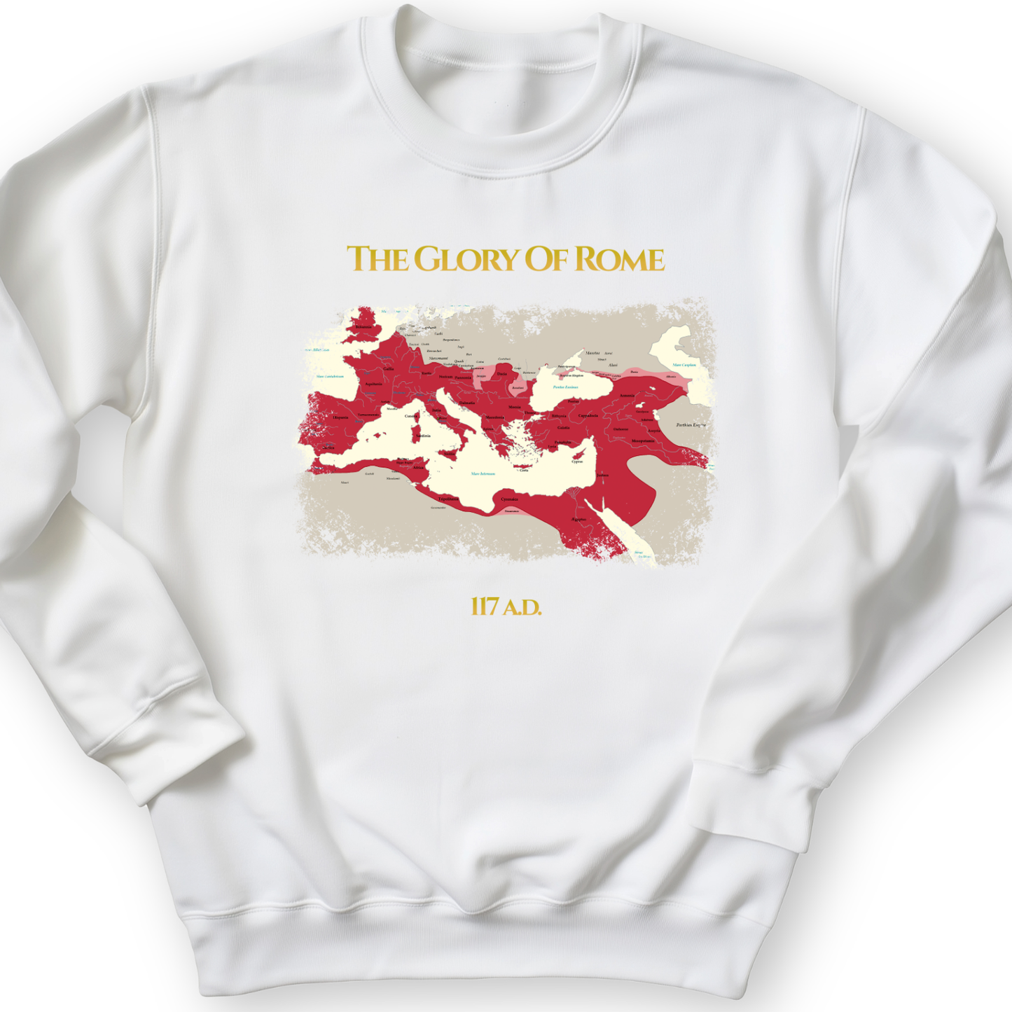 Roman Empire Map Crewneck White / S