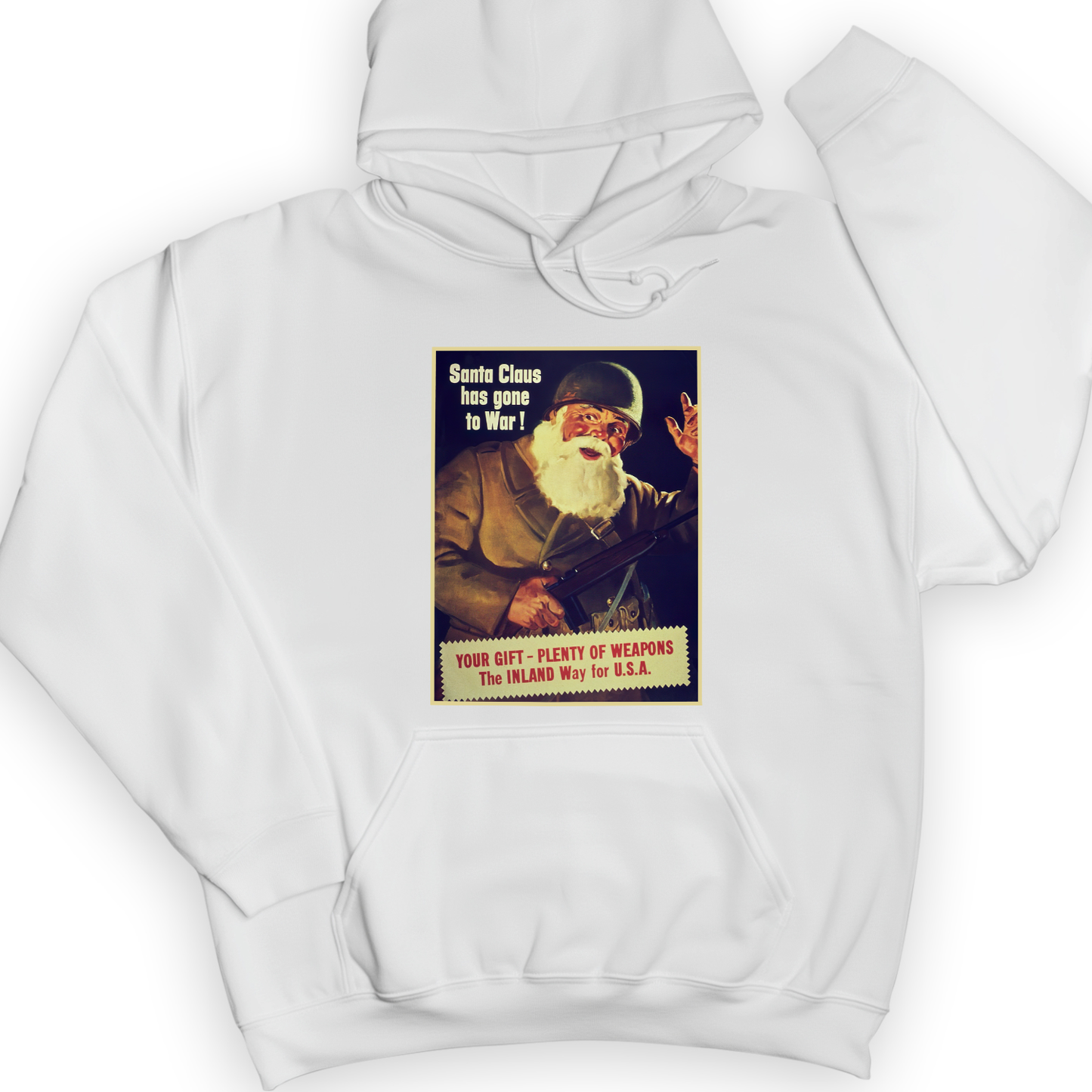 Santa Has Gone To War Hoodie White / S