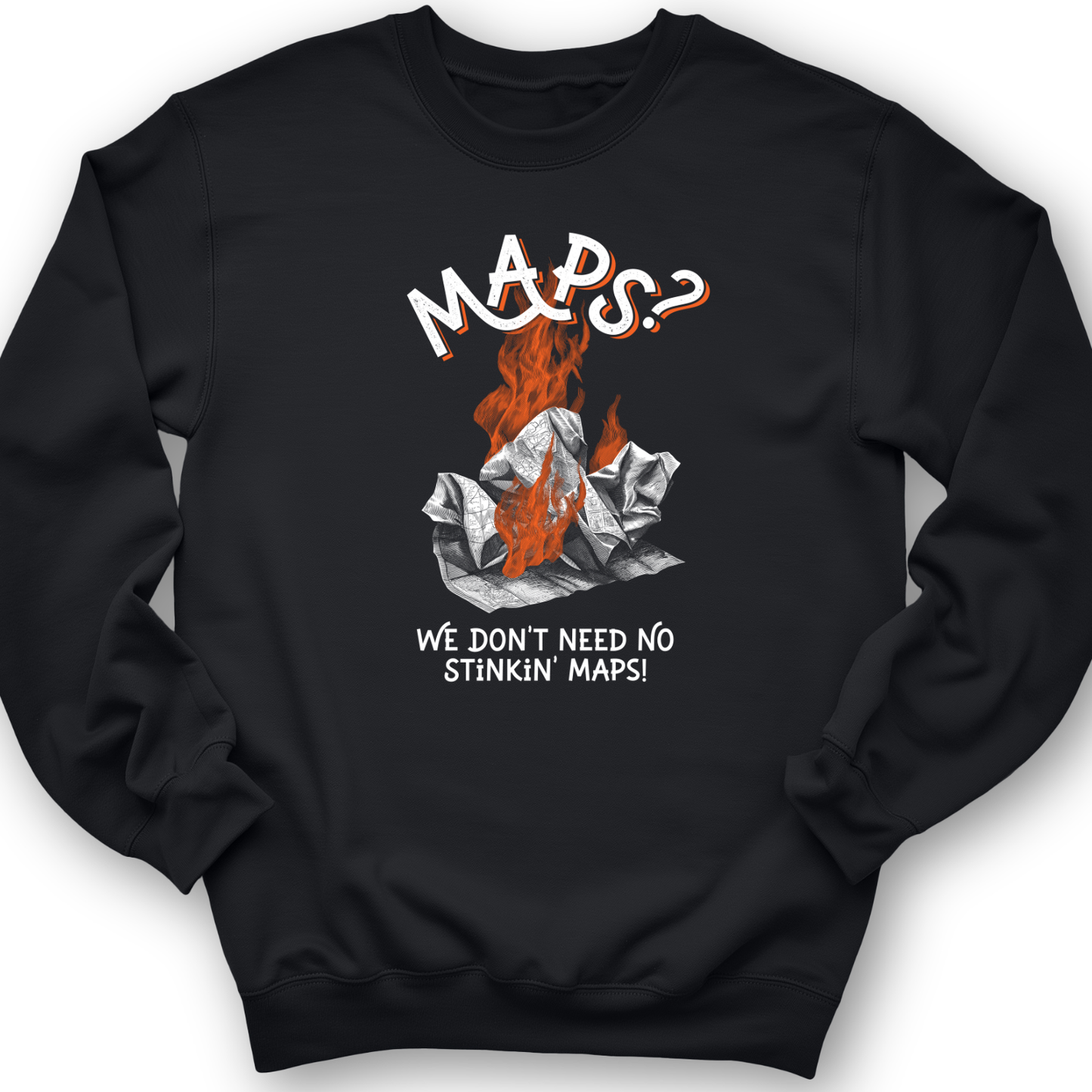 Stinkin' Maps Crewneck Black / S