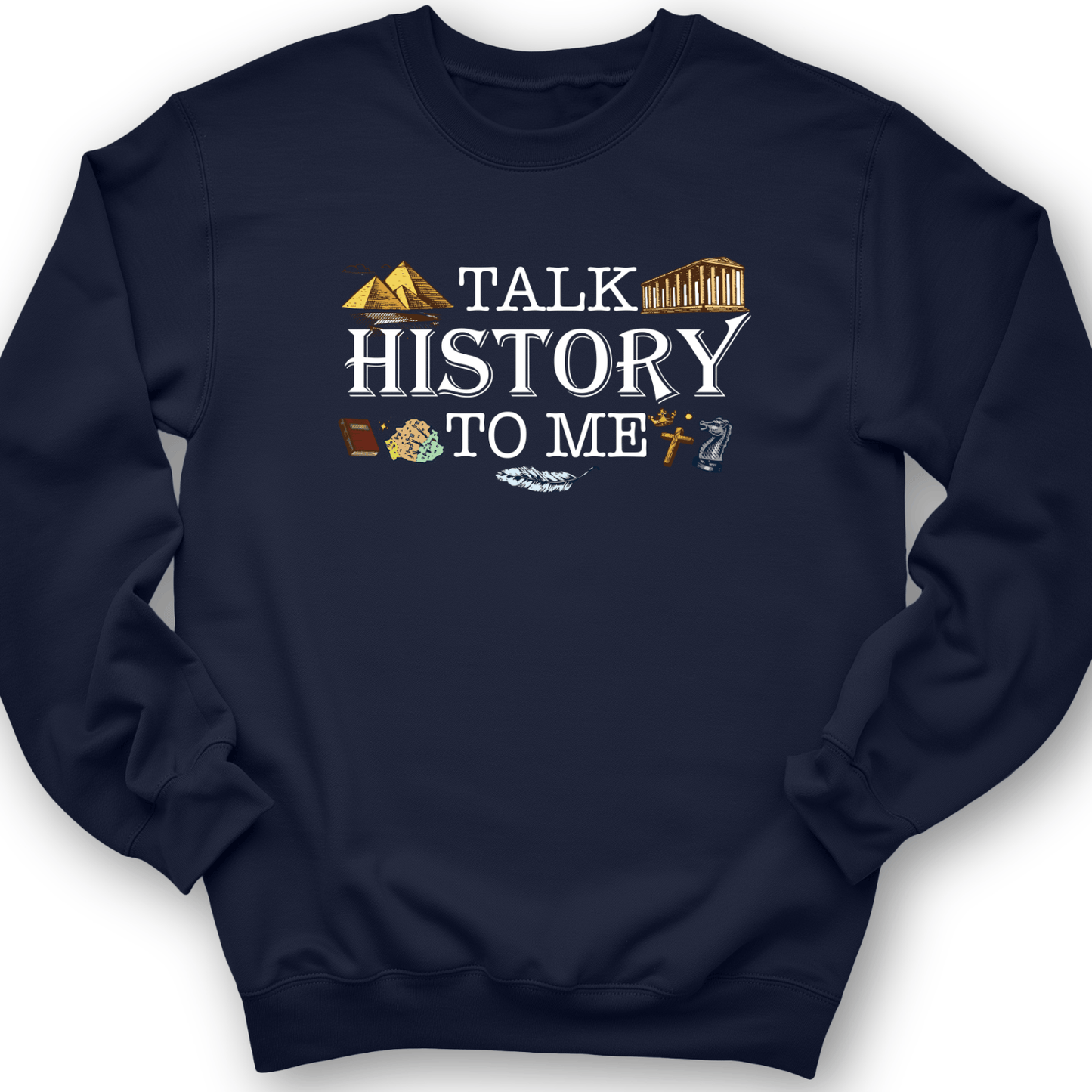 Talk History To Me Crewneck Navy / S