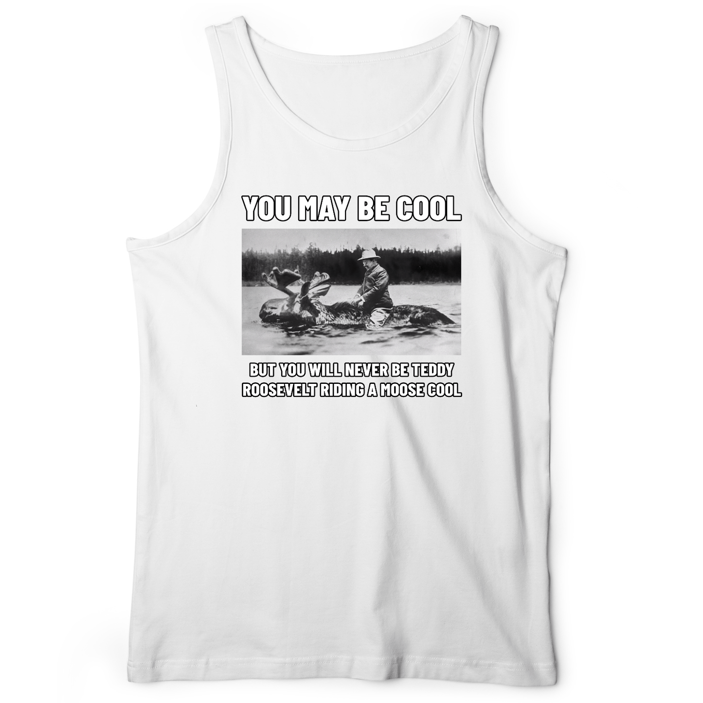 Teddy Riding Moose Tank White / XS